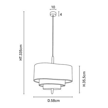 Suspension en bois et tissu, Pebble D58
