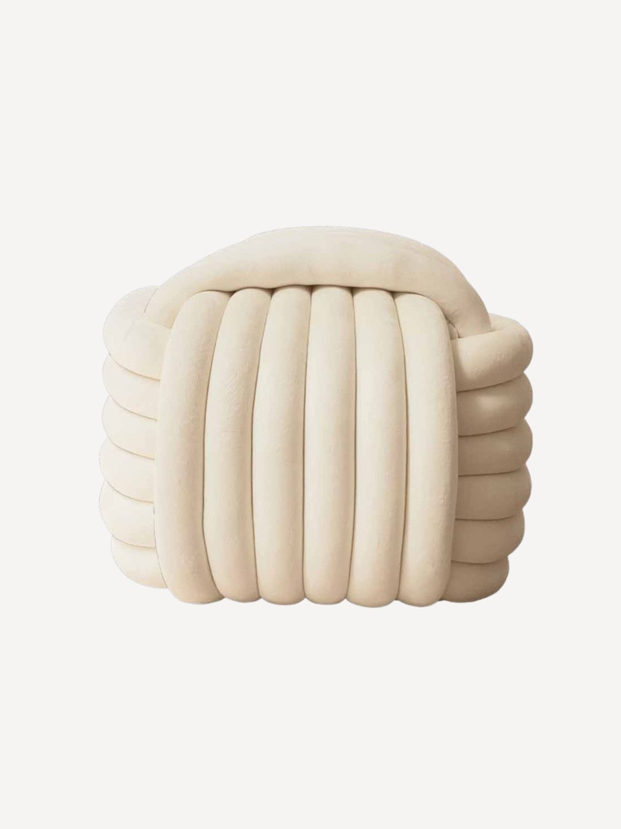 Tabouret en velours passementerie écru