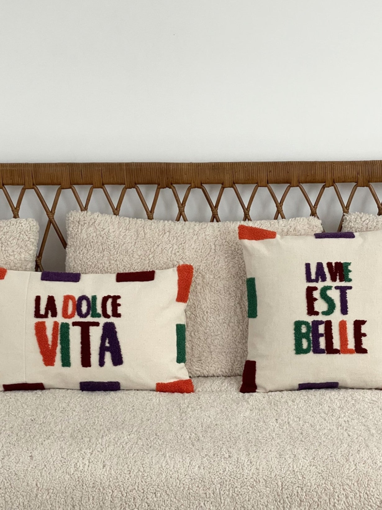 Coussin en coton, La Dolce Vita