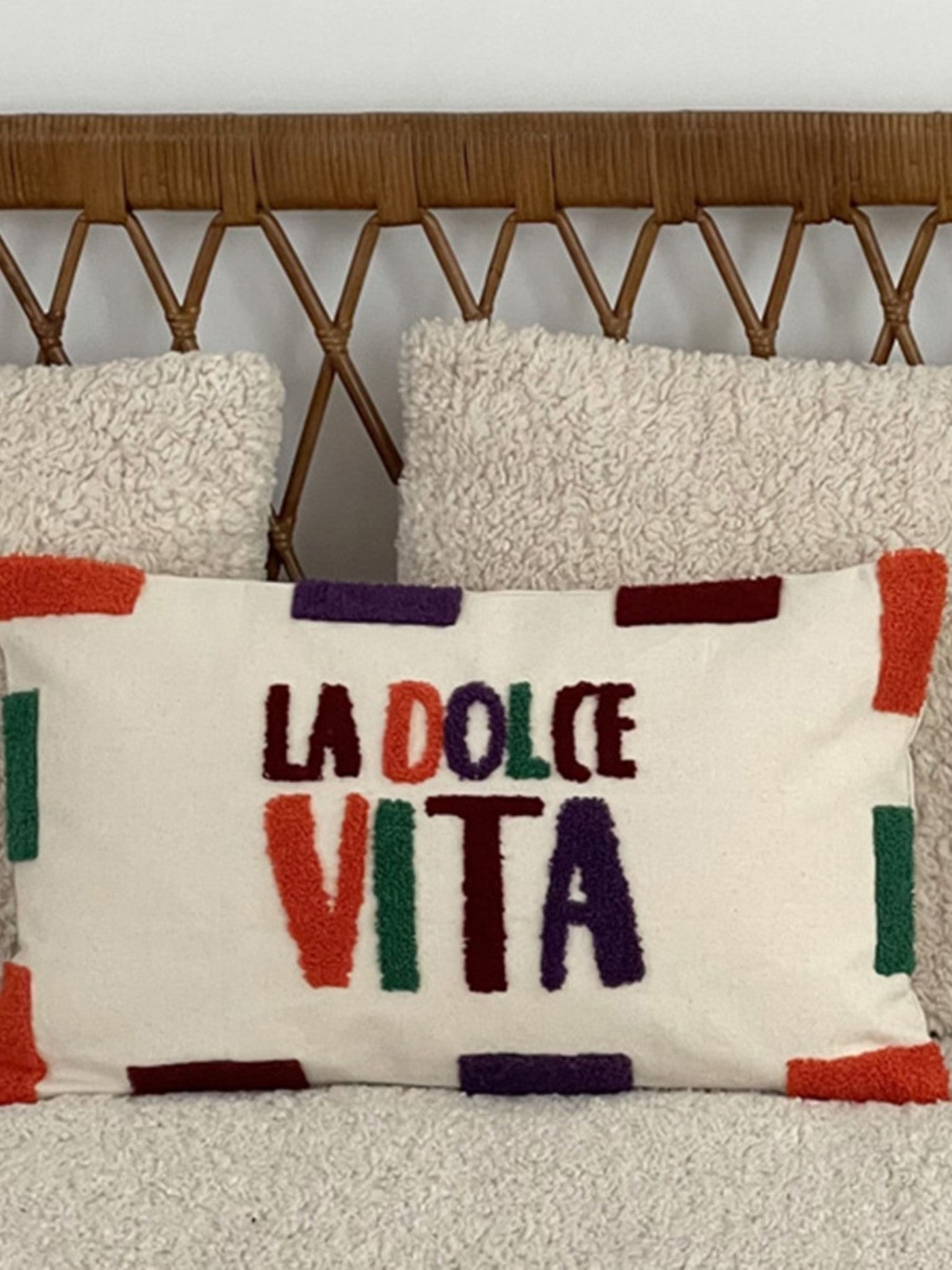 Coussin en coton, La Dolce Vita