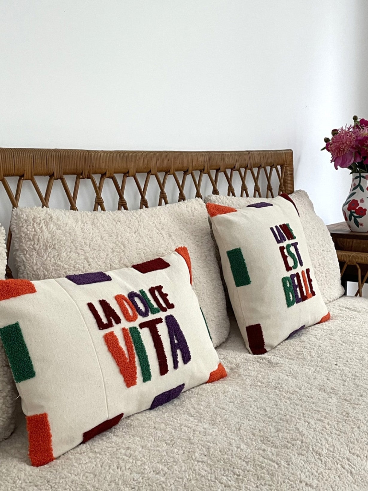 Coussin en coton, La Dolce Vita