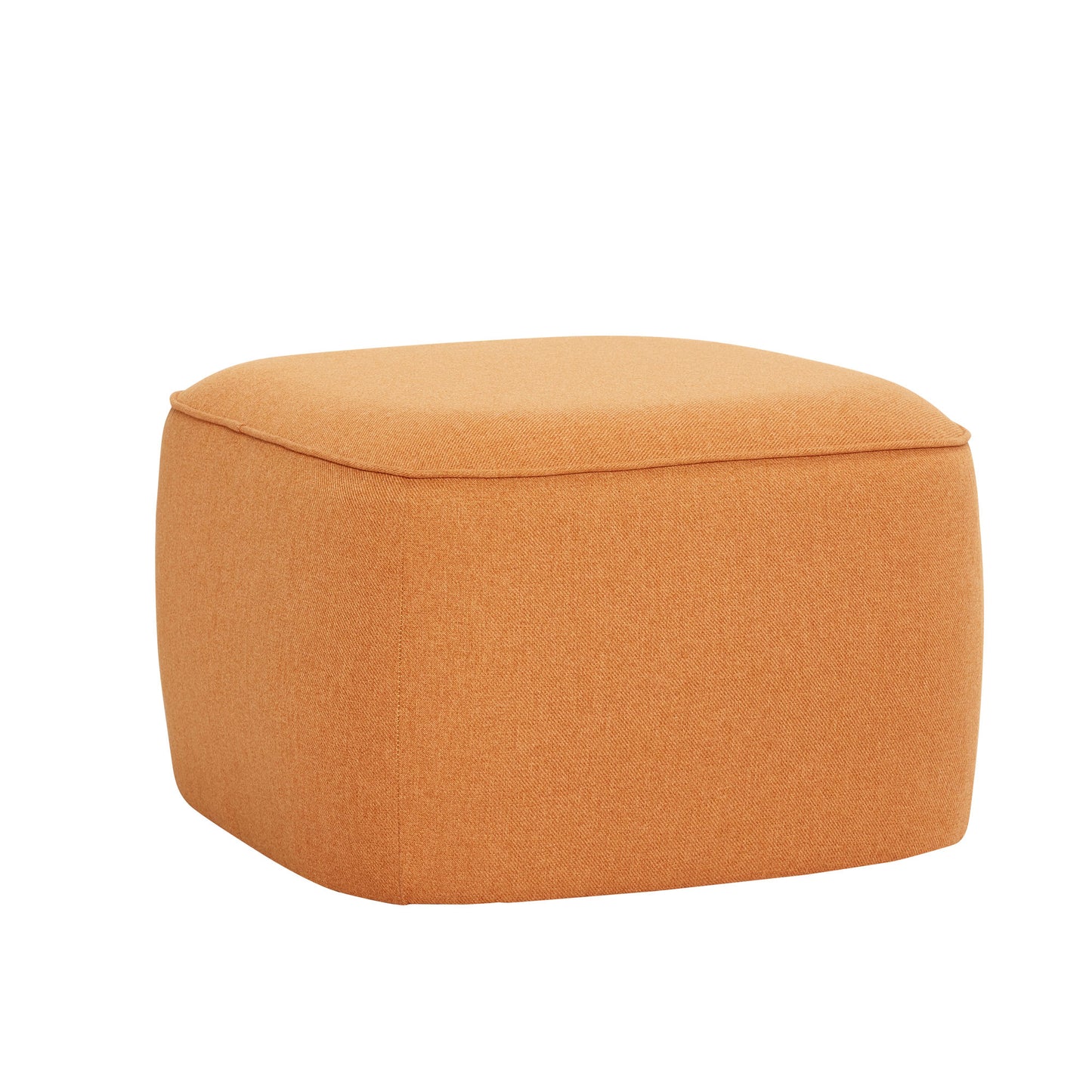 Pouf Cube en tissu orange