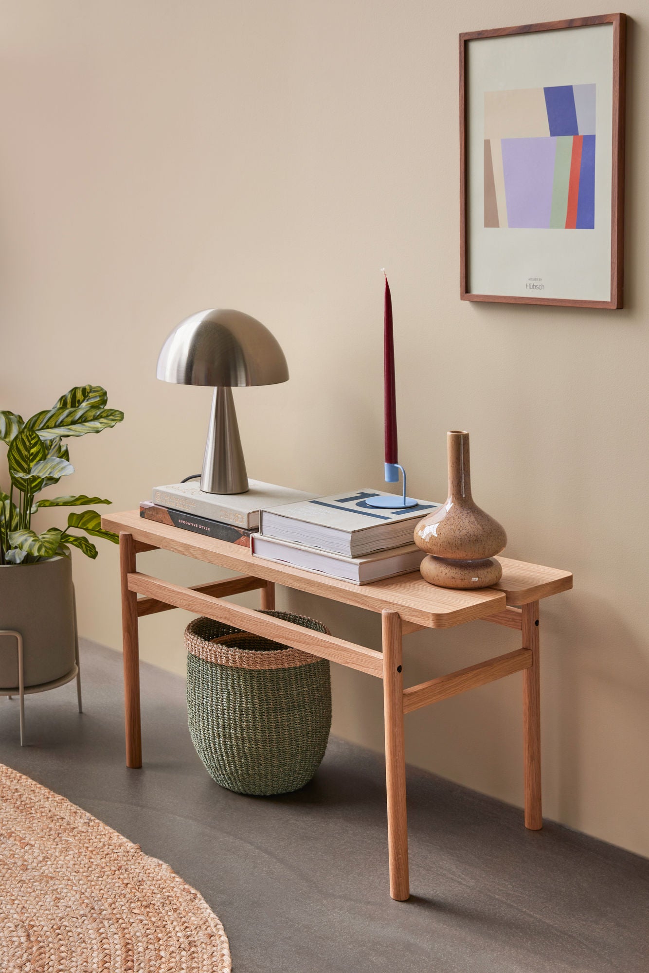 Banc Align en bois de chêne Naturel