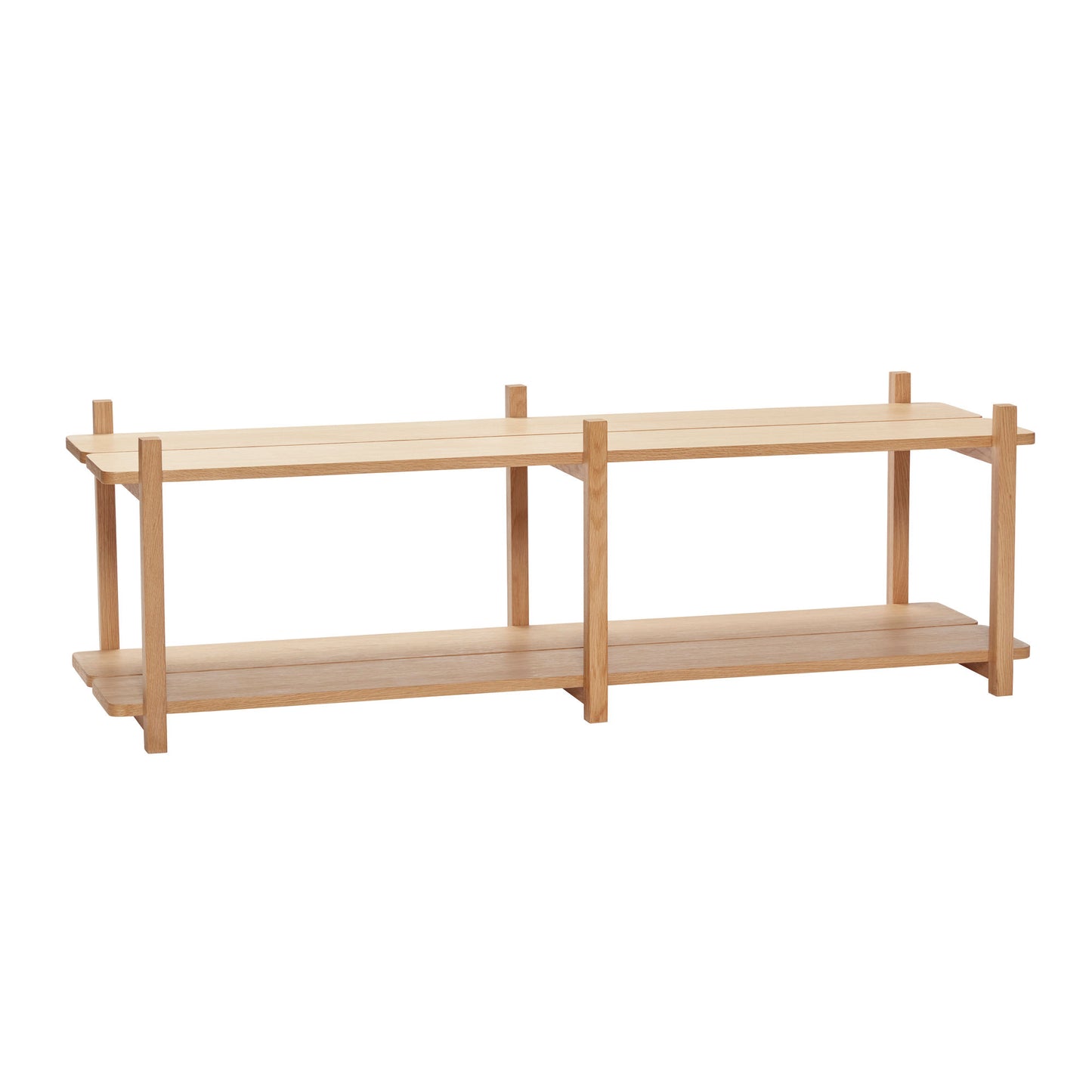 Etagère basse Mason double , en bois de Chêne Naturel