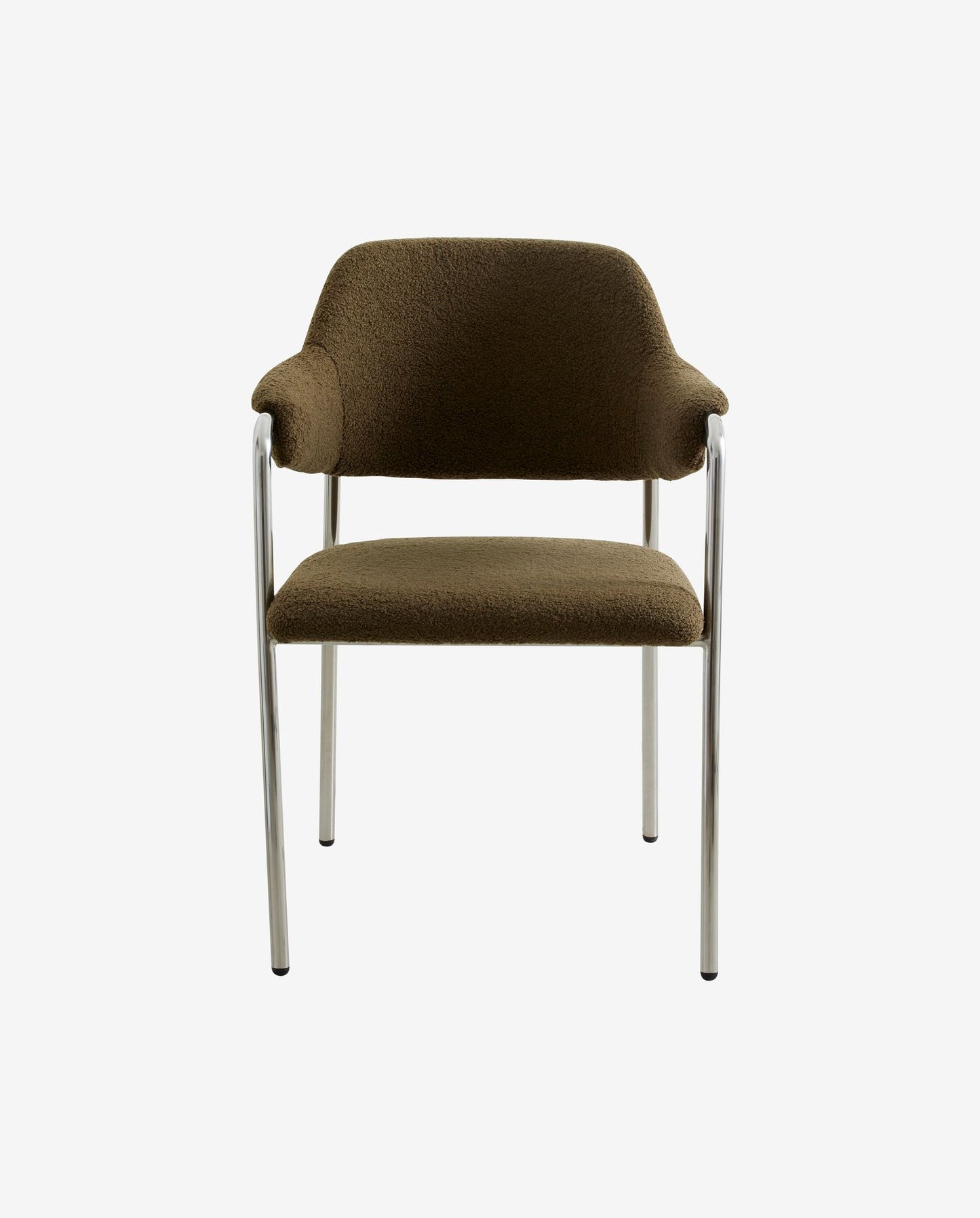 Chaise Albert en tissu peluche vert