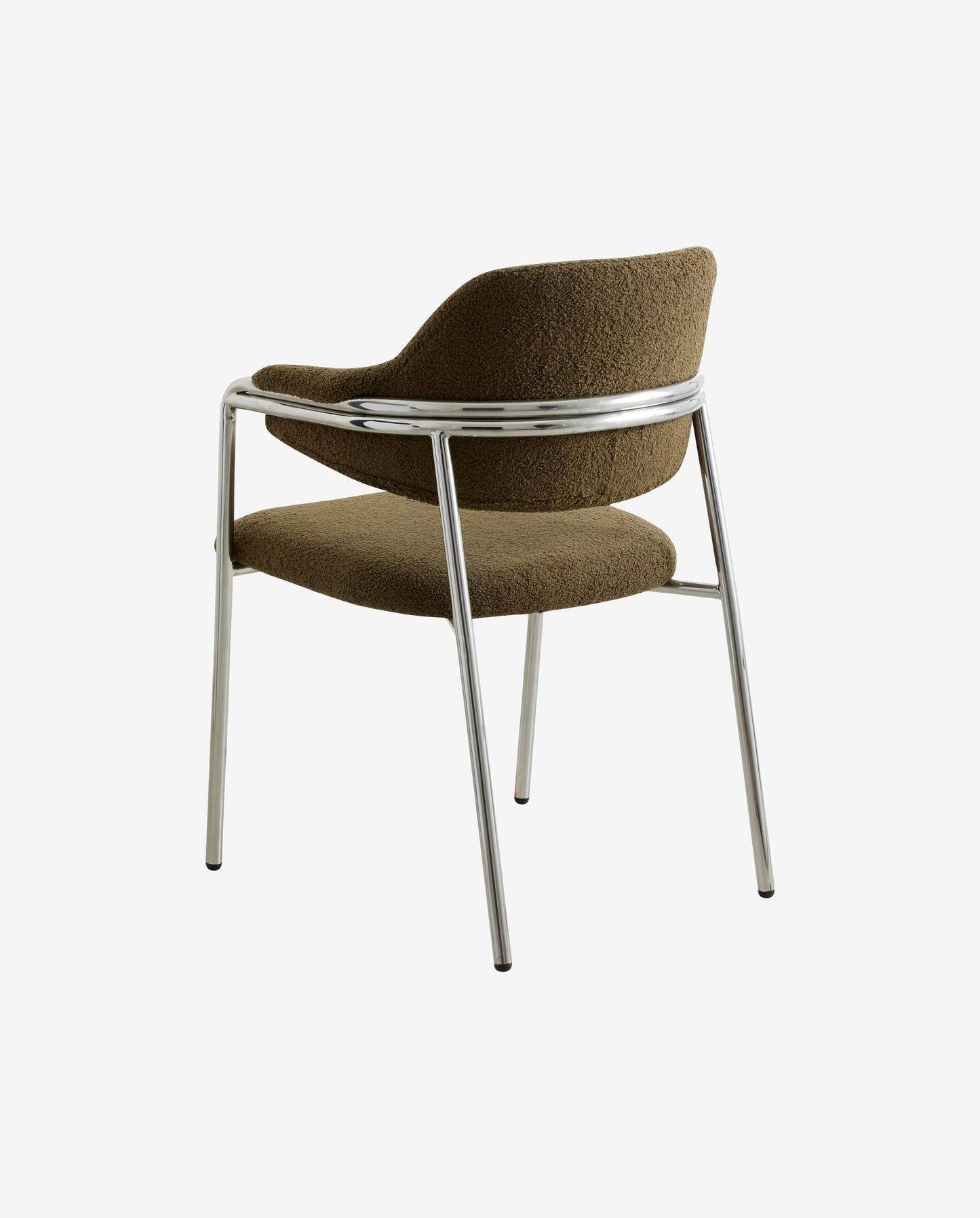 Chaise Albert en tissu peluche vert