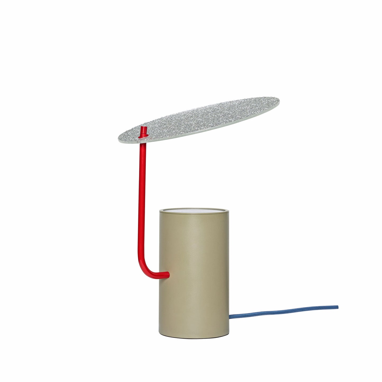 Lampe de table Disc Kaki et Rouge