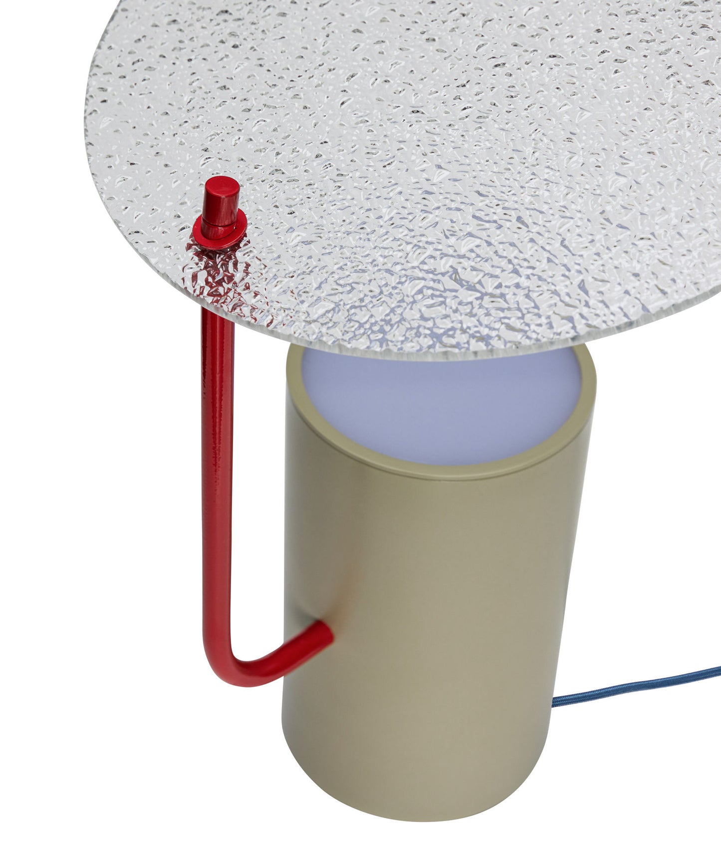 Lampe de table Disc Kaki et Rouge
