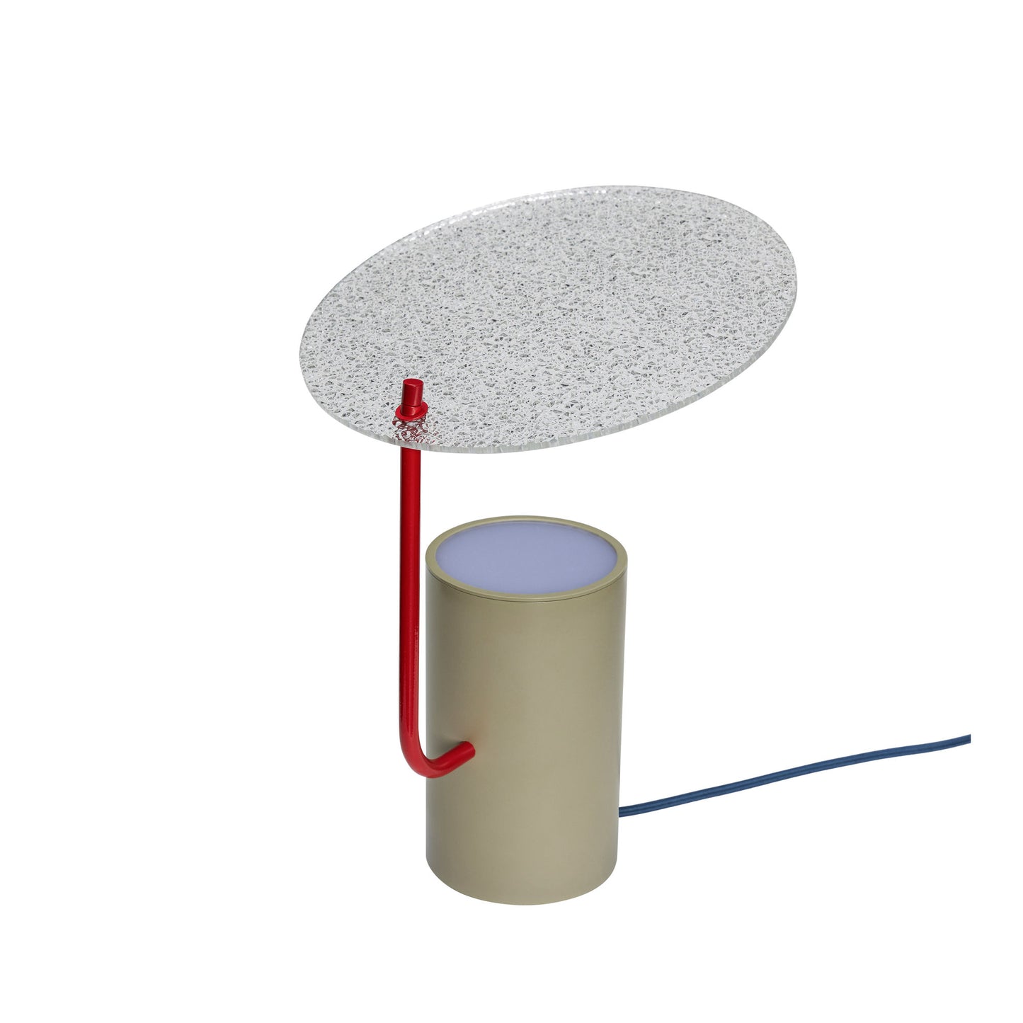 Lampe de table Disc Kaki et Rouge