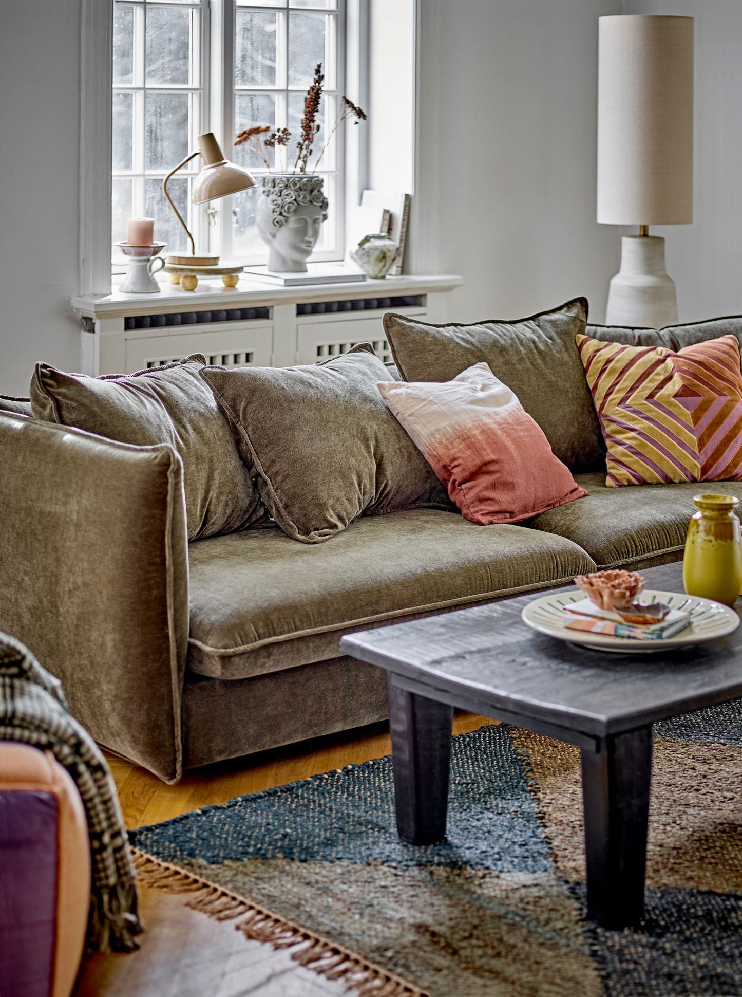 Coussin marron en lin, gail