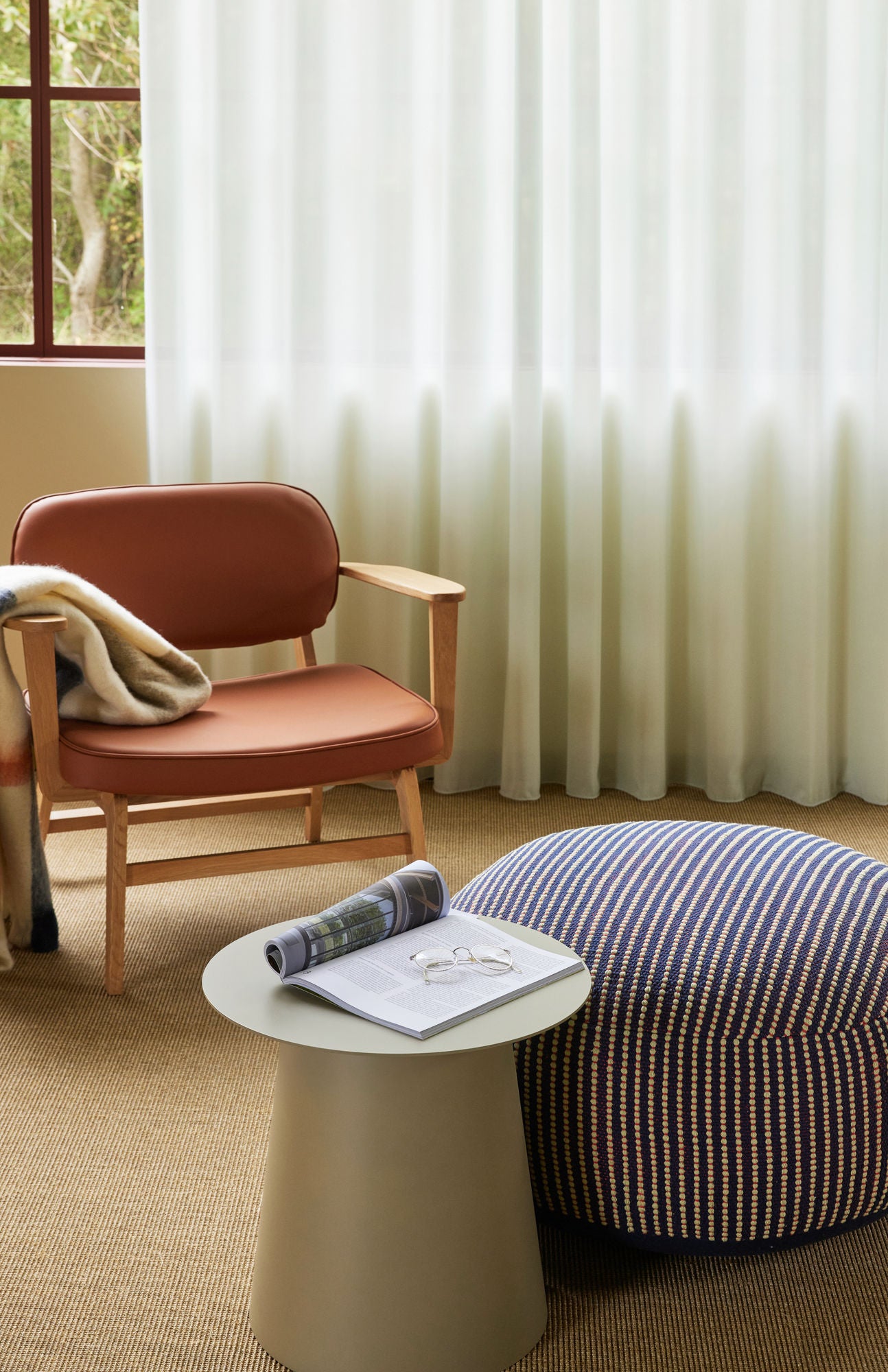 Fauteuil lounge Haze Marron/Naturel