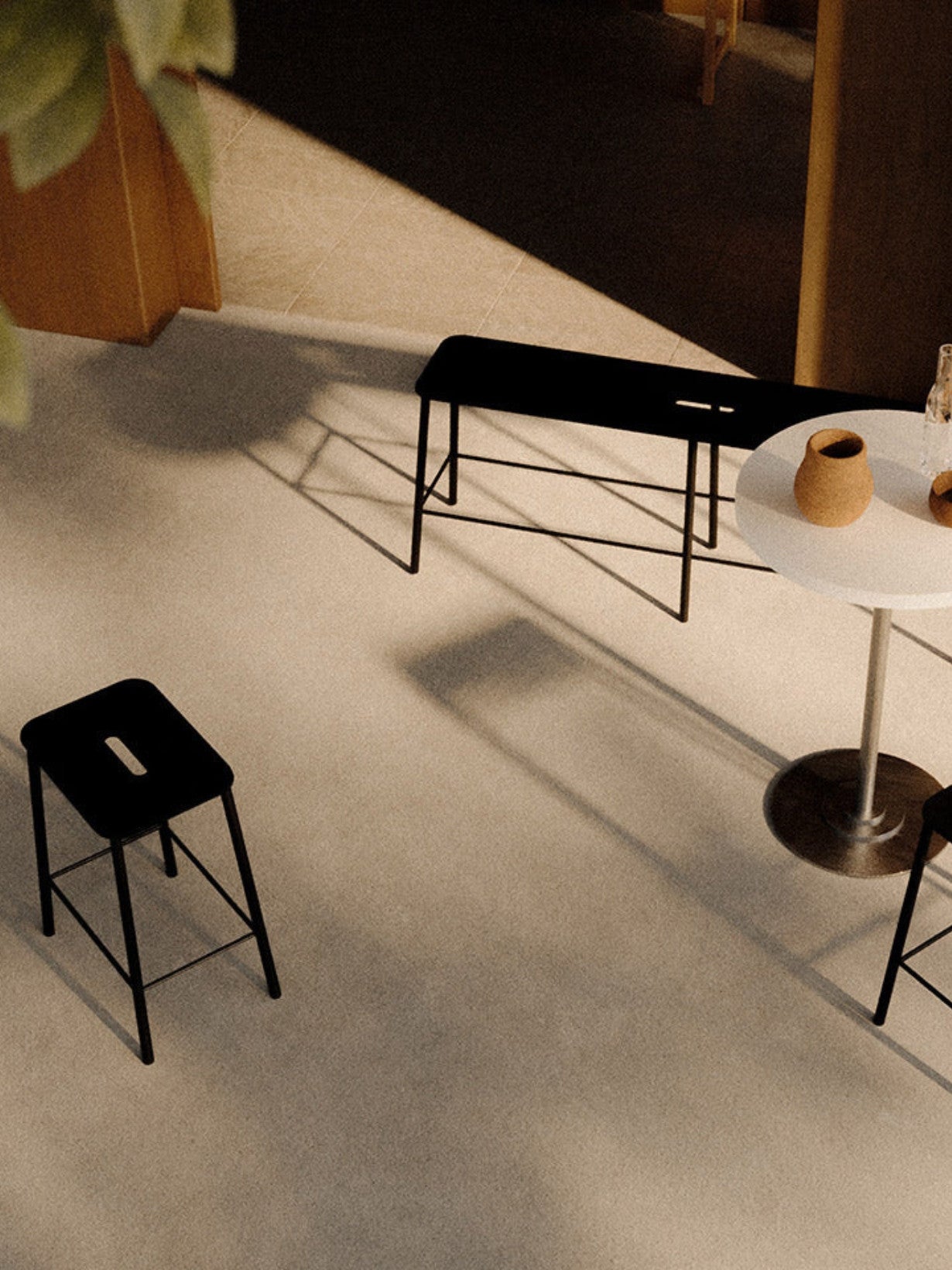 Tabouret noir Mono, Adam
