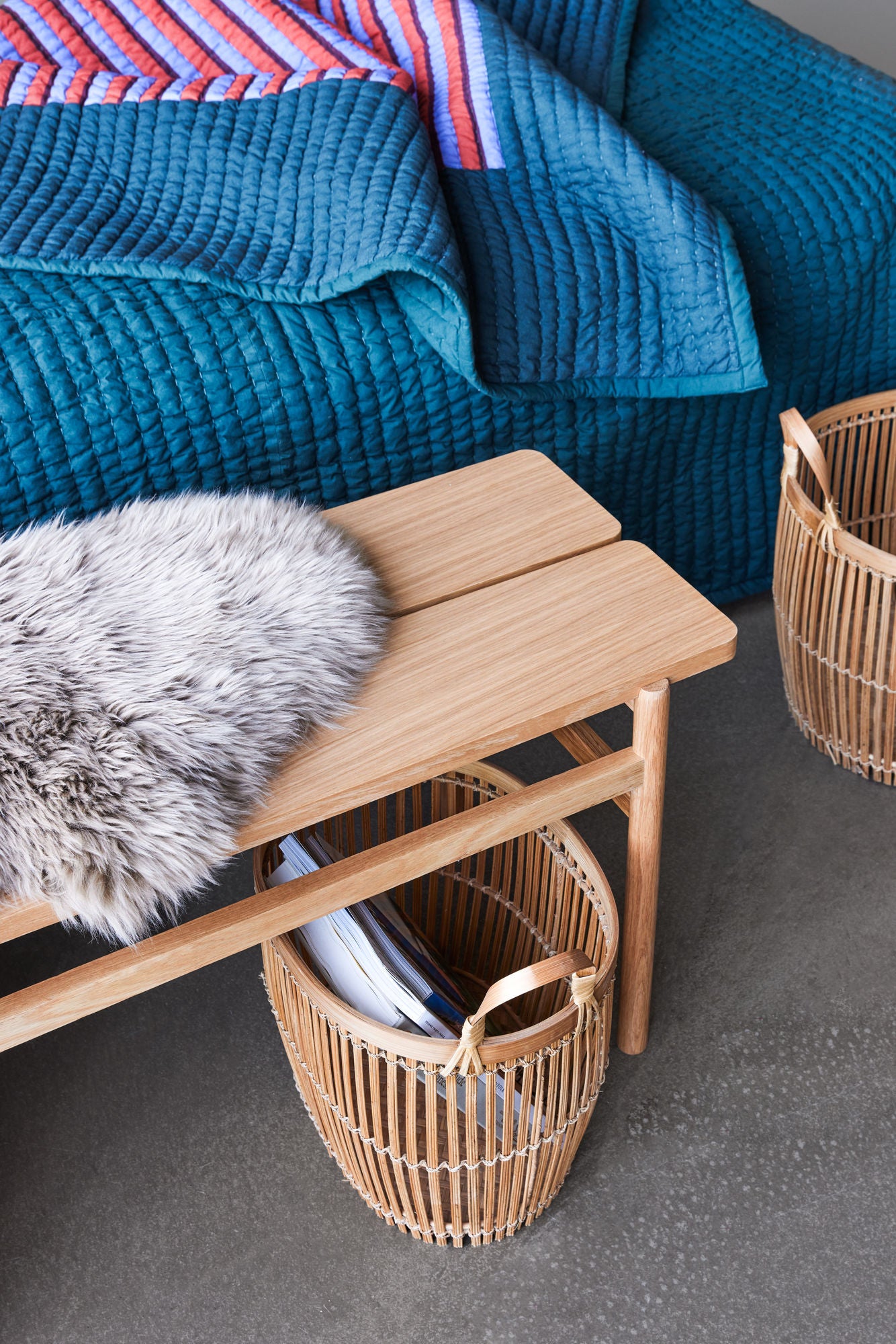 Banc Align en bois de chêne Naturel