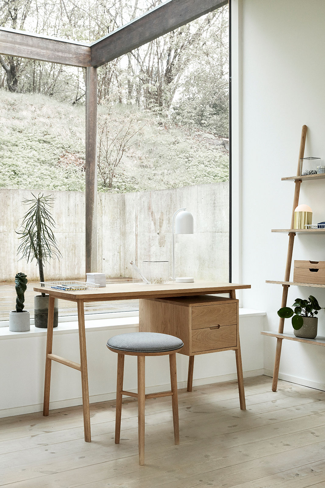 Bureau Architecte en placage de chêne Naturel