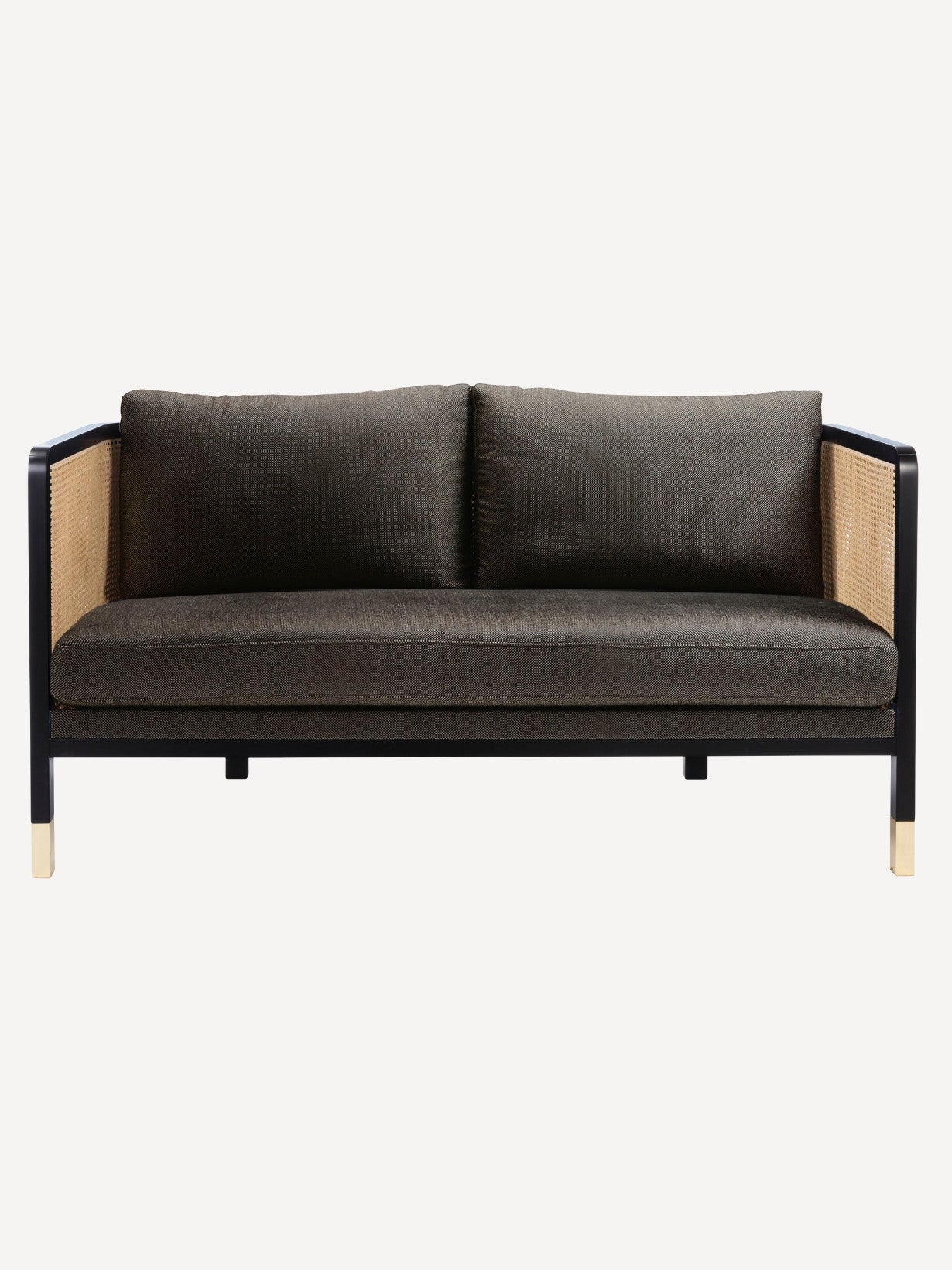 Canapé droit en tissu ou en velours, Cannage 160 cm