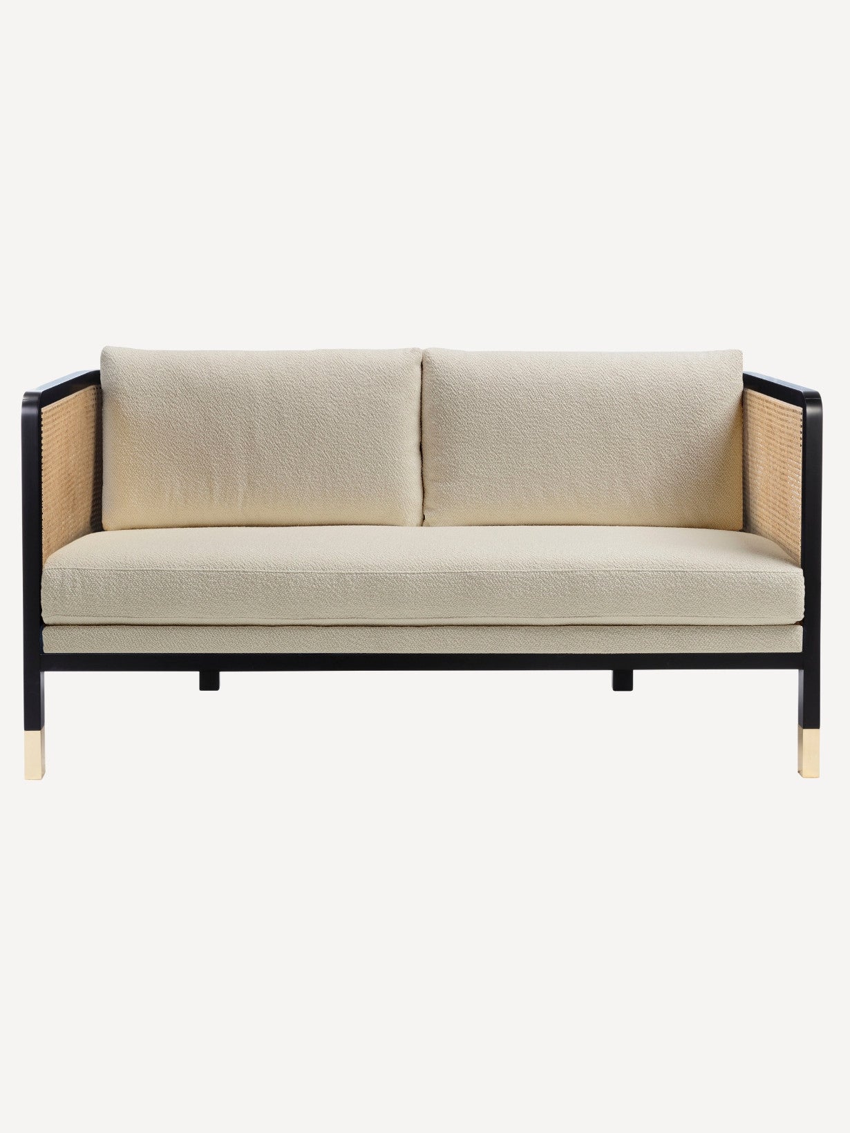 Canapé droit en tissu ou en velours, Cannage 160 cm