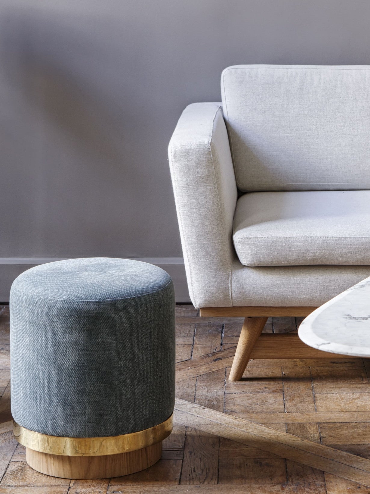 Pouf en velours ou en tissu, Stool