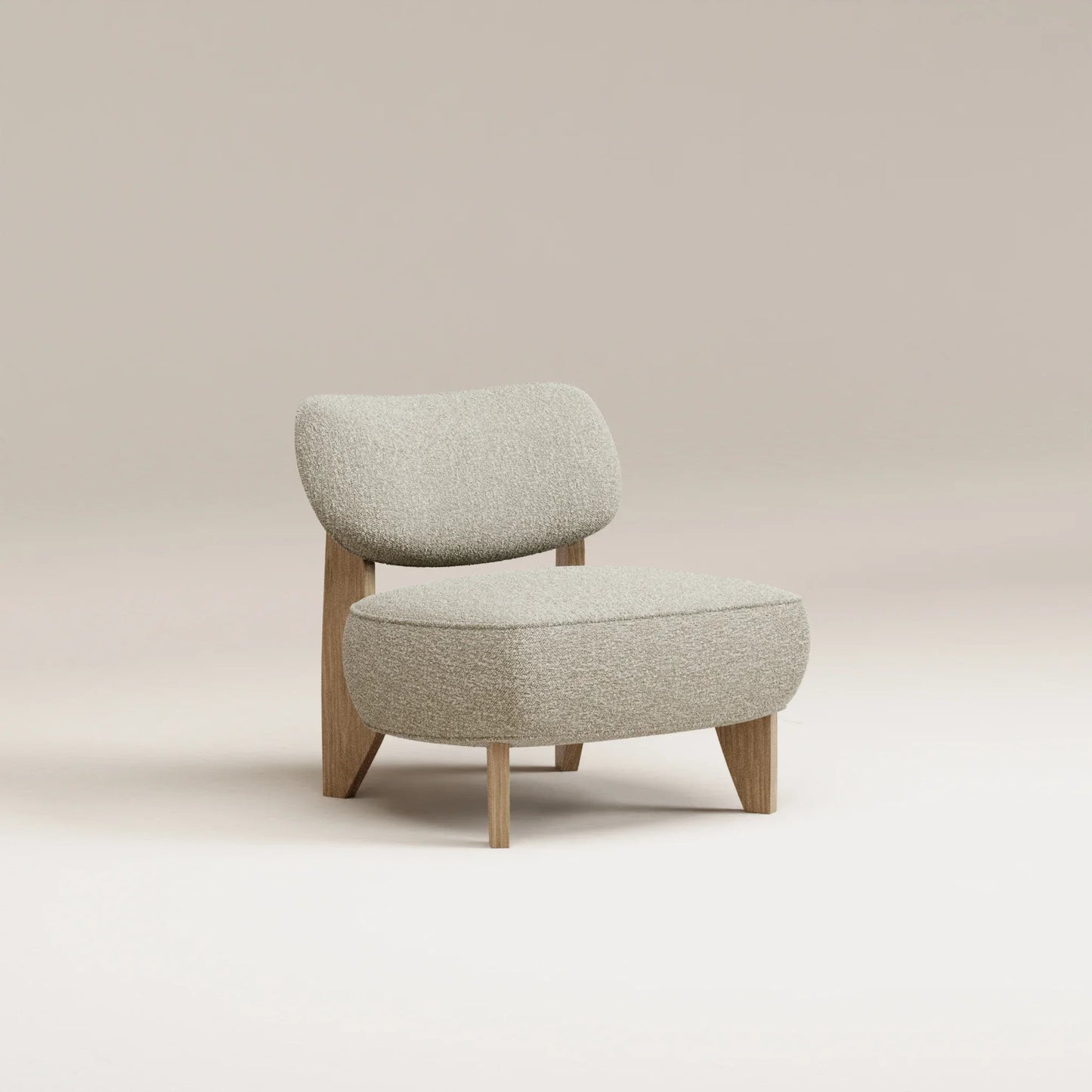 Fauteuil Nicolo chêne clair -tissu bouclette Nata