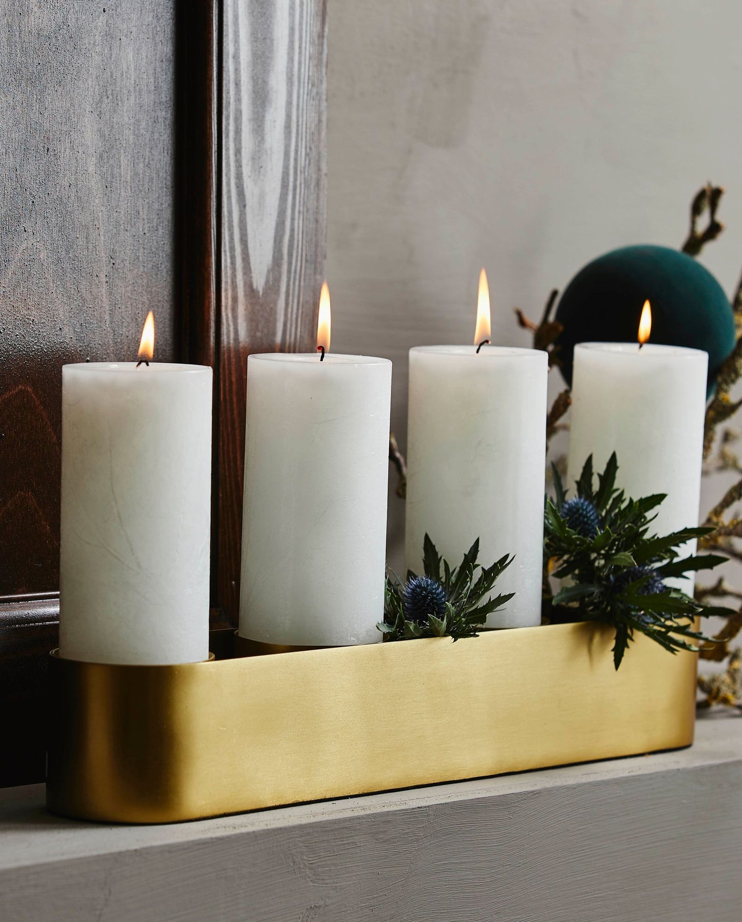 Nordal A/S GILI candle holder, large, f/4 candles - golden finish
