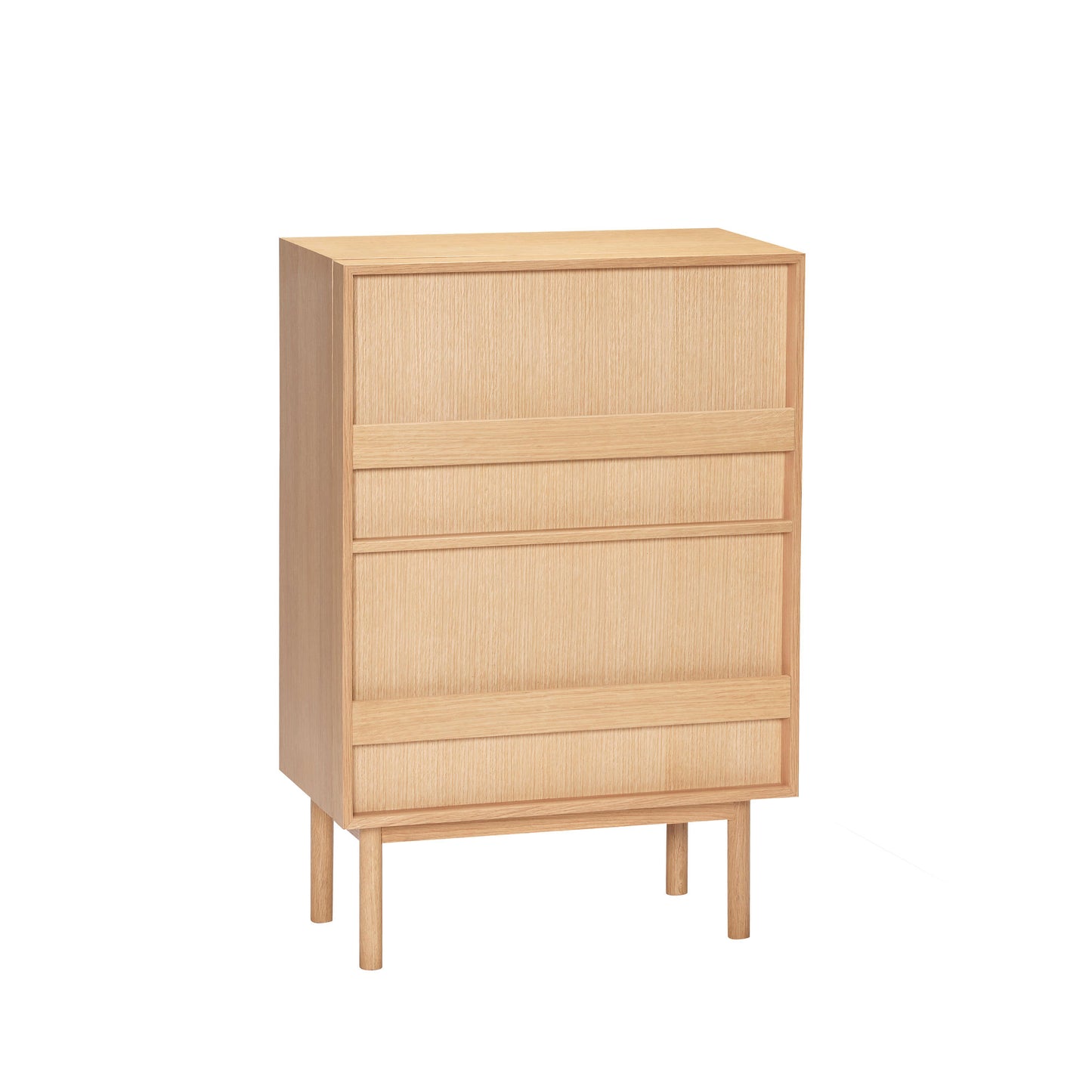 Commode en bois de chêne naturel et porte revue