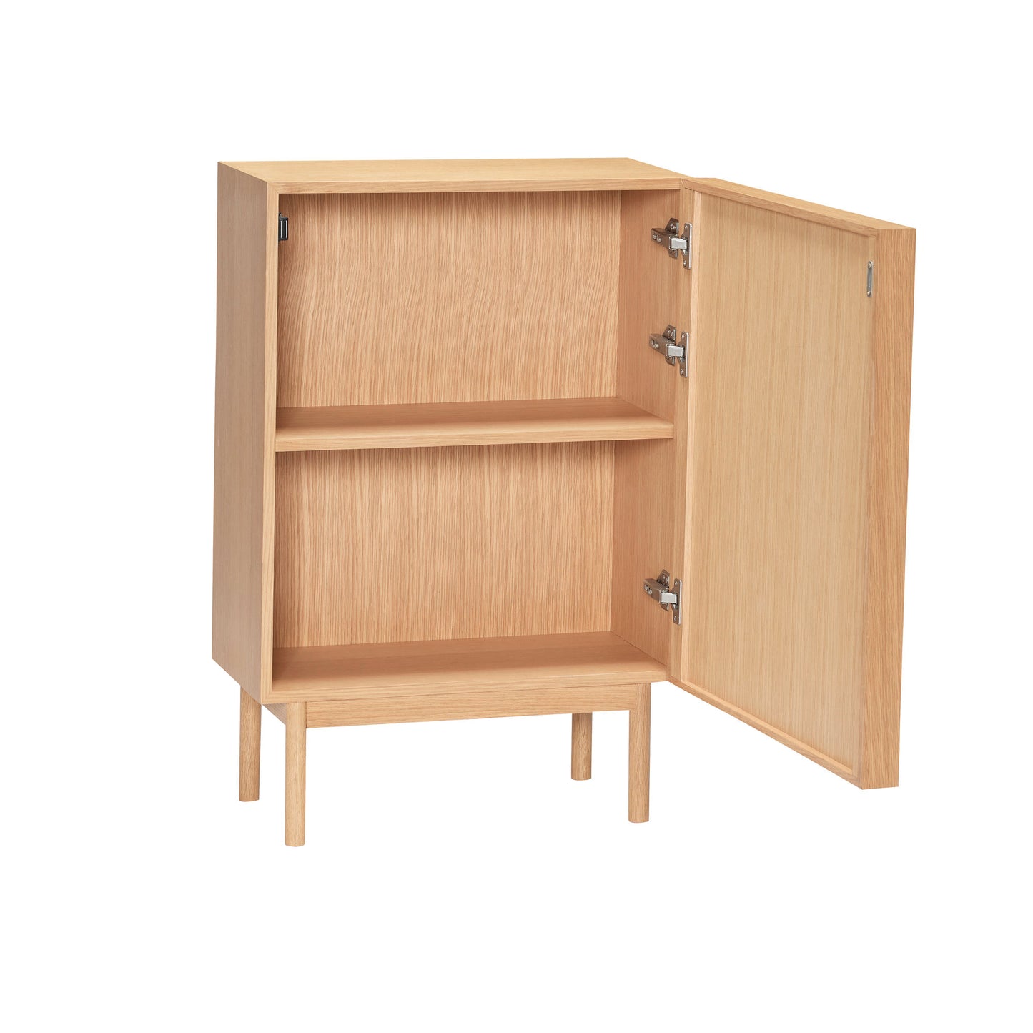 Commode en bois de chêne naturel et porte revue