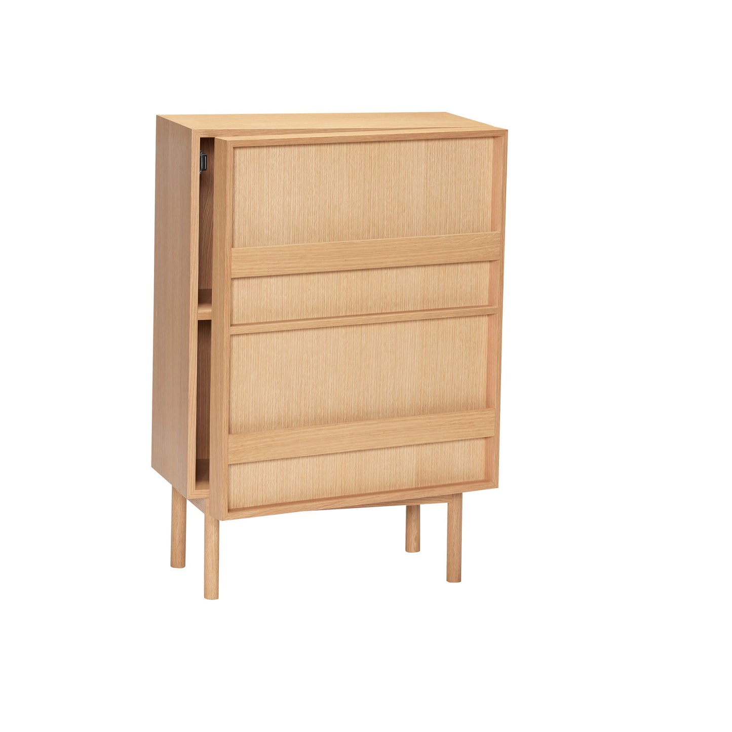 Commode en bois de chêne naturel et porte revue