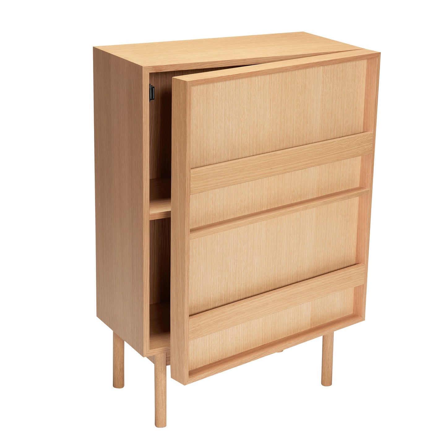 Commode en bois de chêne naturel et porte revue