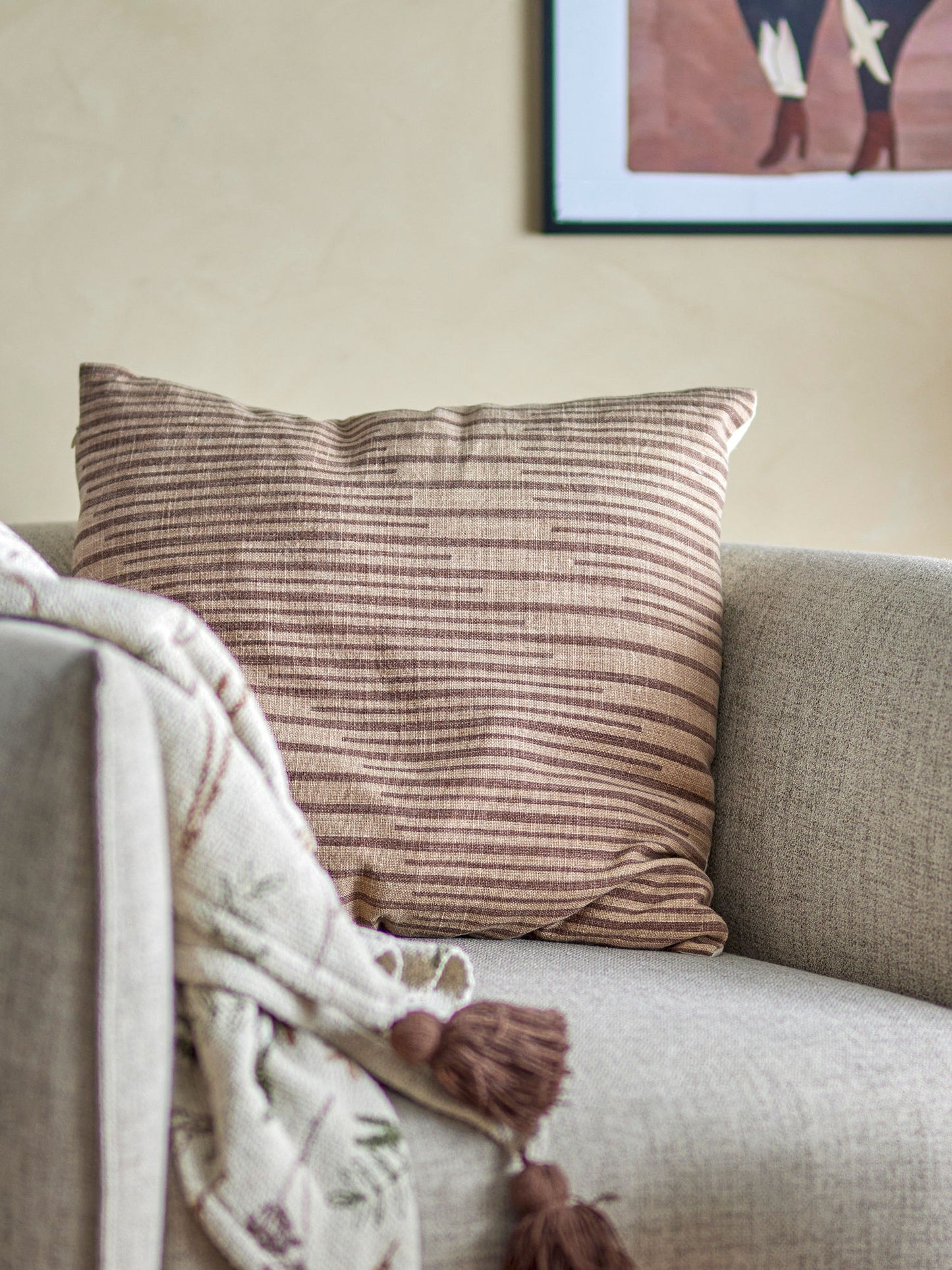 Coussin marron en coton, Witham