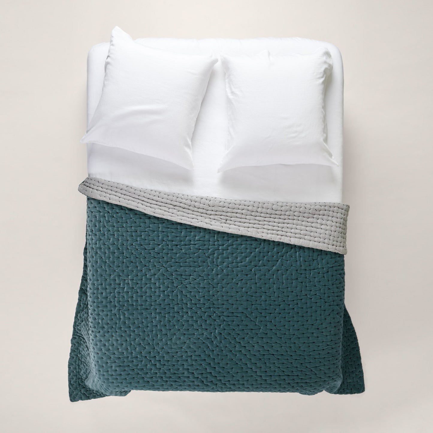 Couvre-lit matelassé MALO kaki grisé