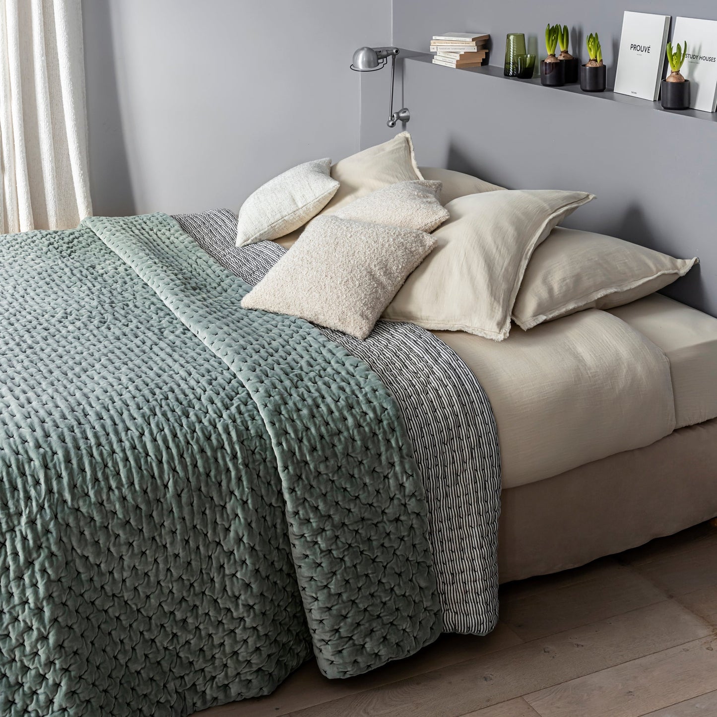 Couvre-lit matelassé MALO baltique
