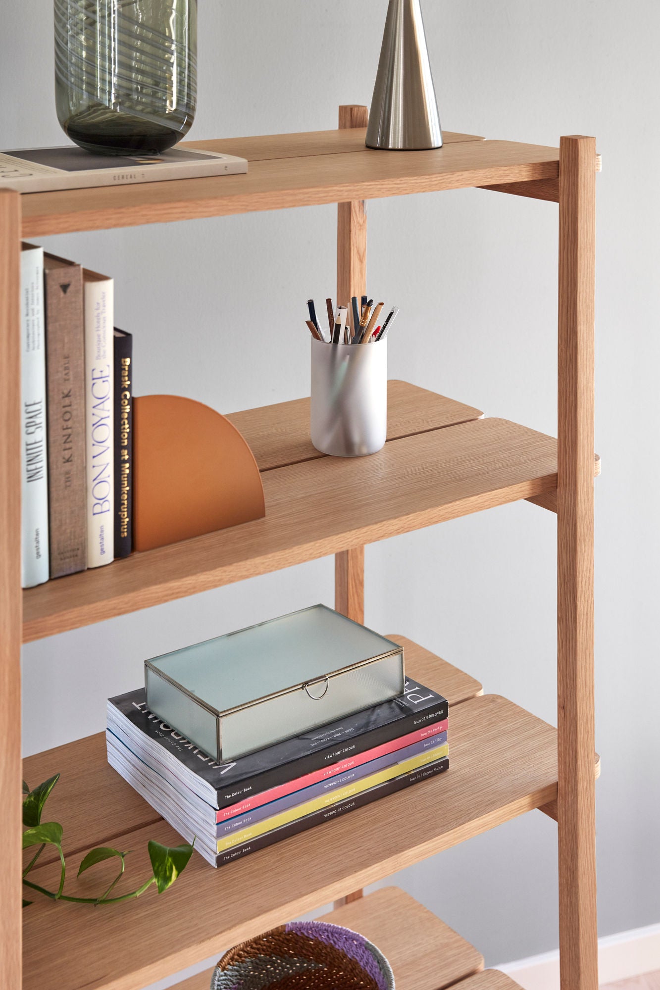 Etagère Mason tablette double en bois de chêne
