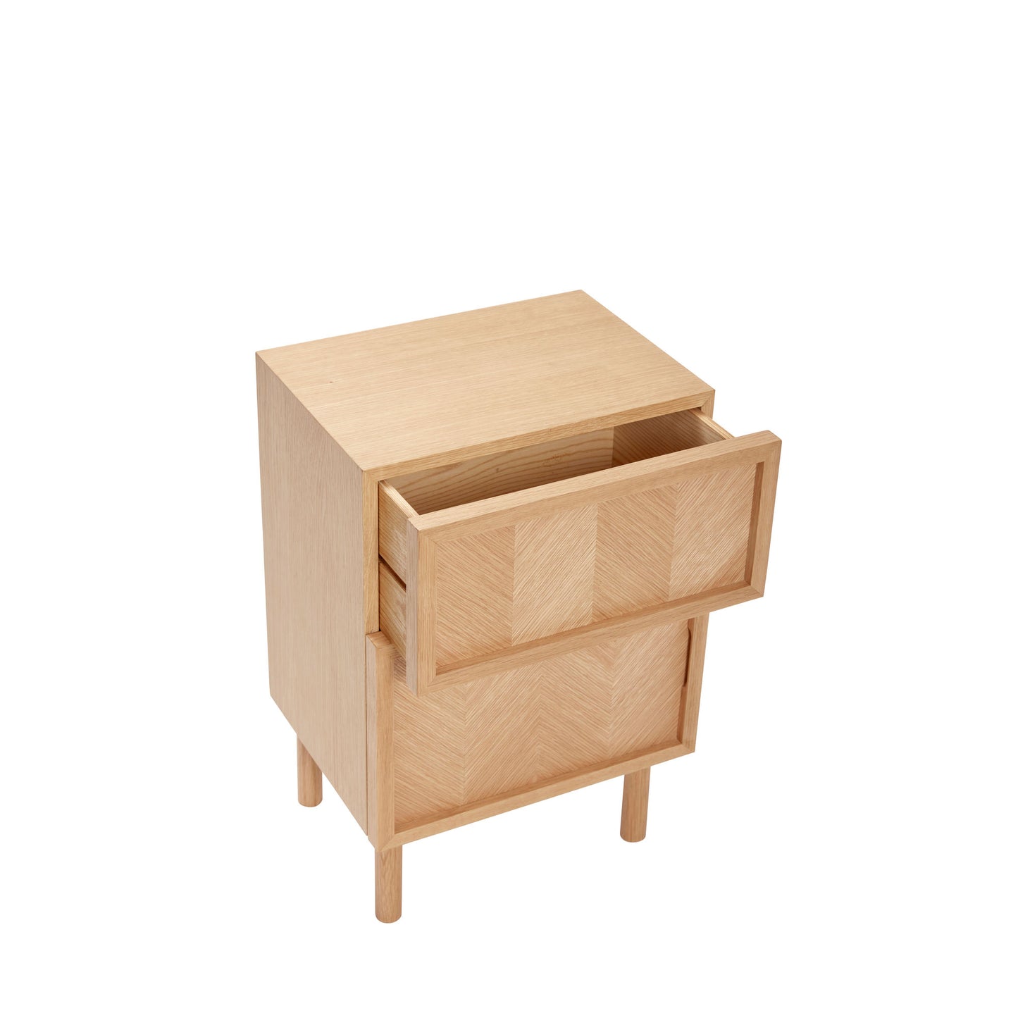 Table de chevet en chêne naturel, Herringbone
