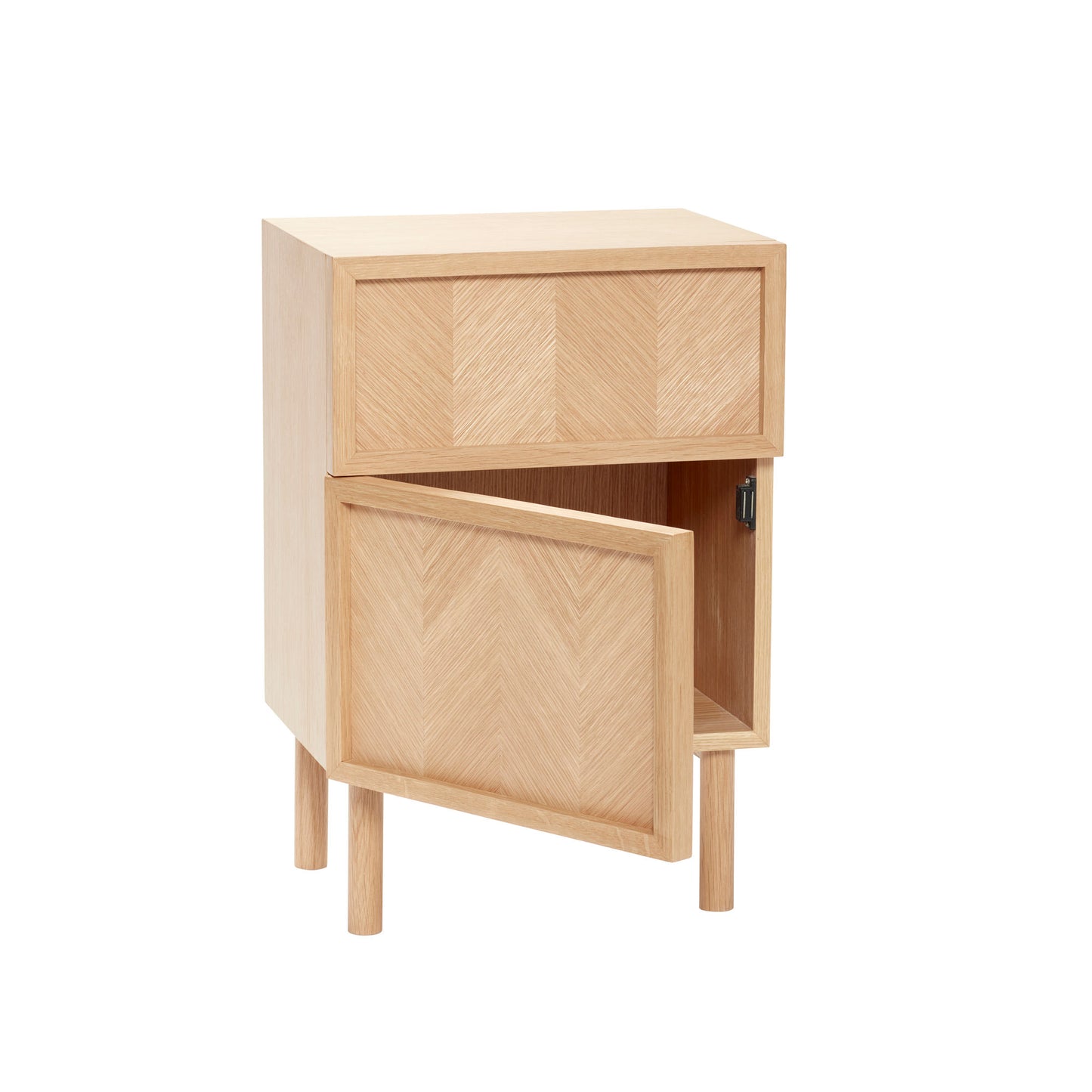 Table de chevet en chêne naturel, Herringbone