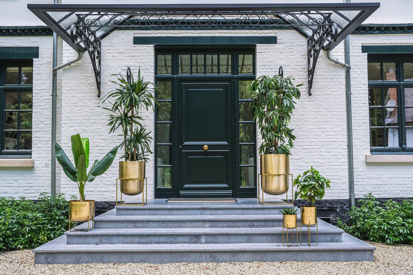 Jardinière en laiton sur pied - M