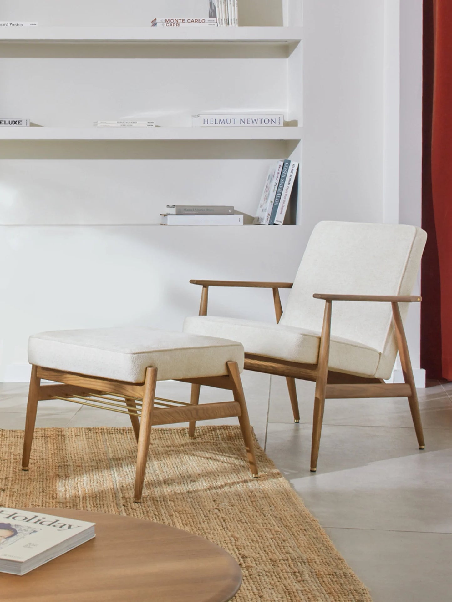 Fox Lounge Chair in Cord Mint