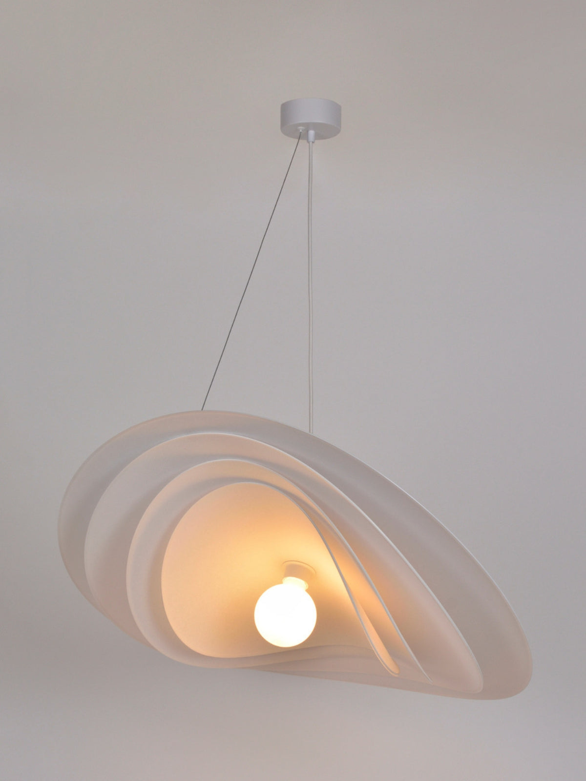 Suspension en papier murano, Selenitis D78 avec Filin
