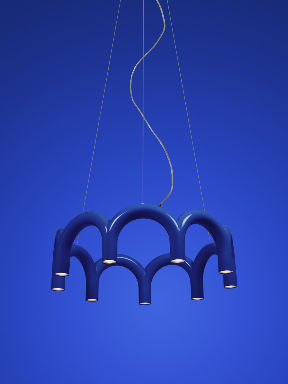 Suspension 9 piliers lumineux, Arche Cercle