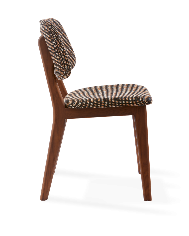 Chaise en frêne et tissu marron, Speckled Happy Days