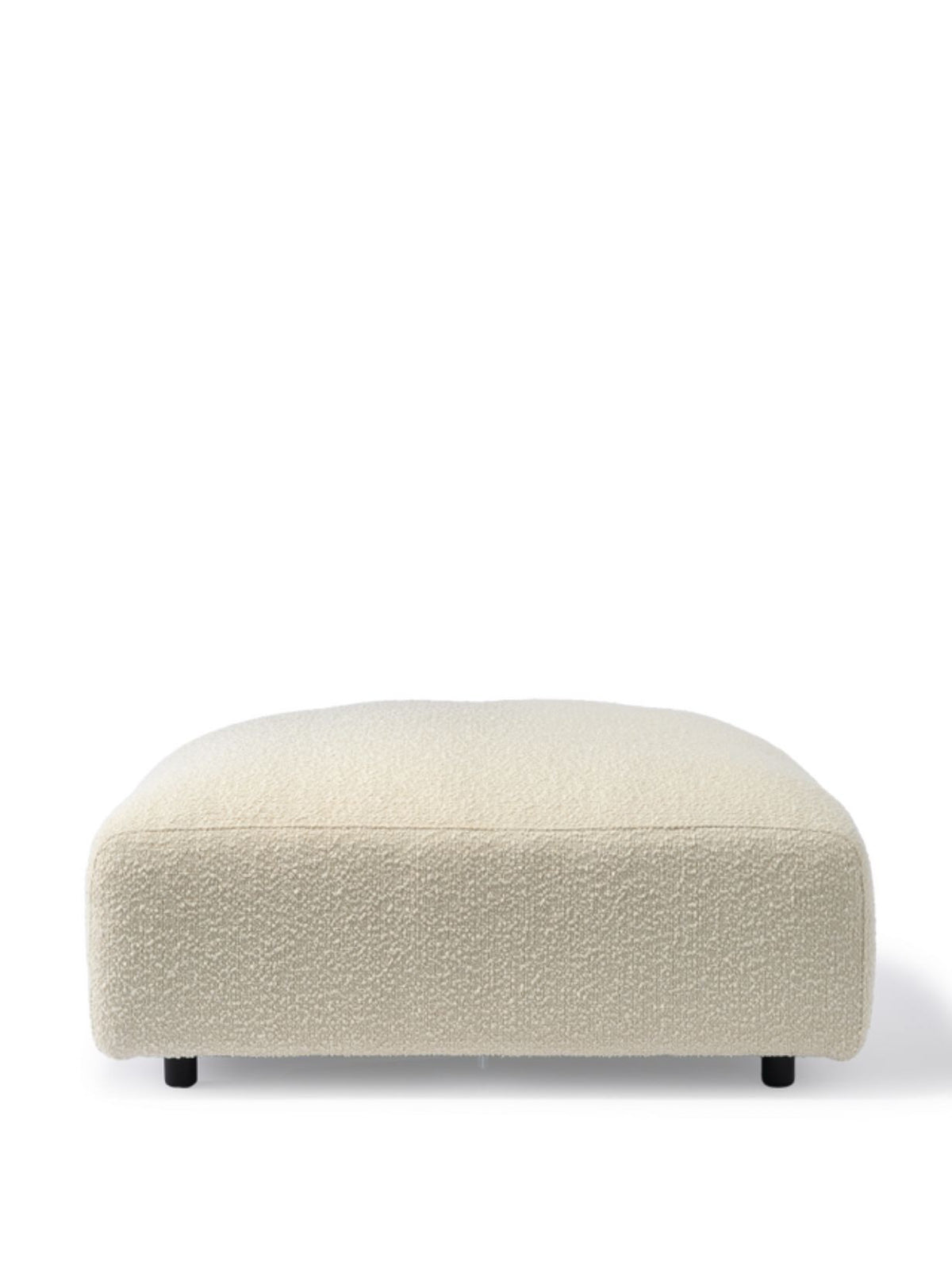 Pouf côté droit en tissu blanc bouclette, Module Boucle