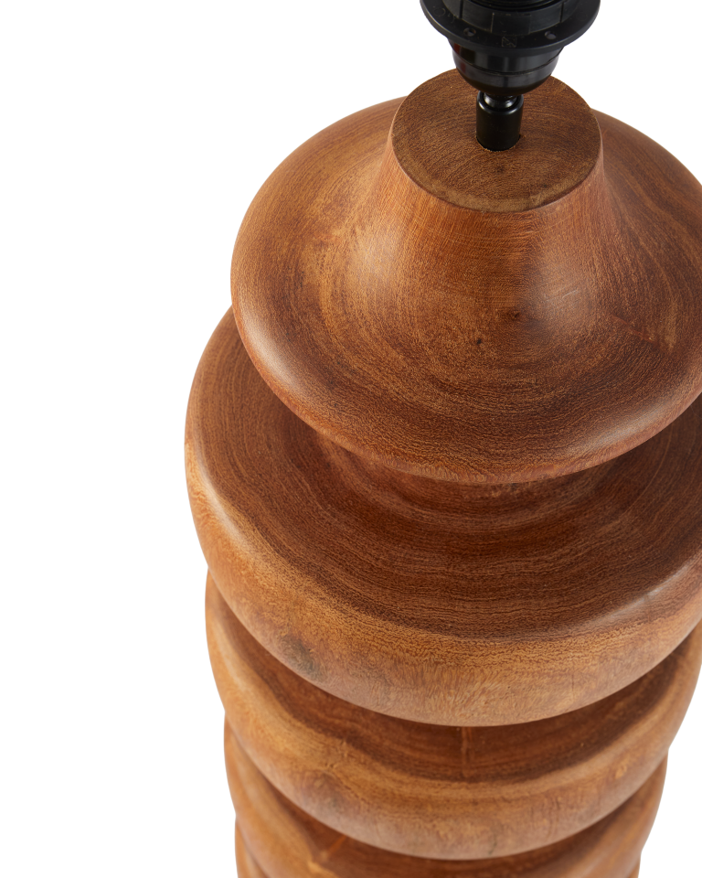 Pied de lampe haut en bois tourné, Gouda