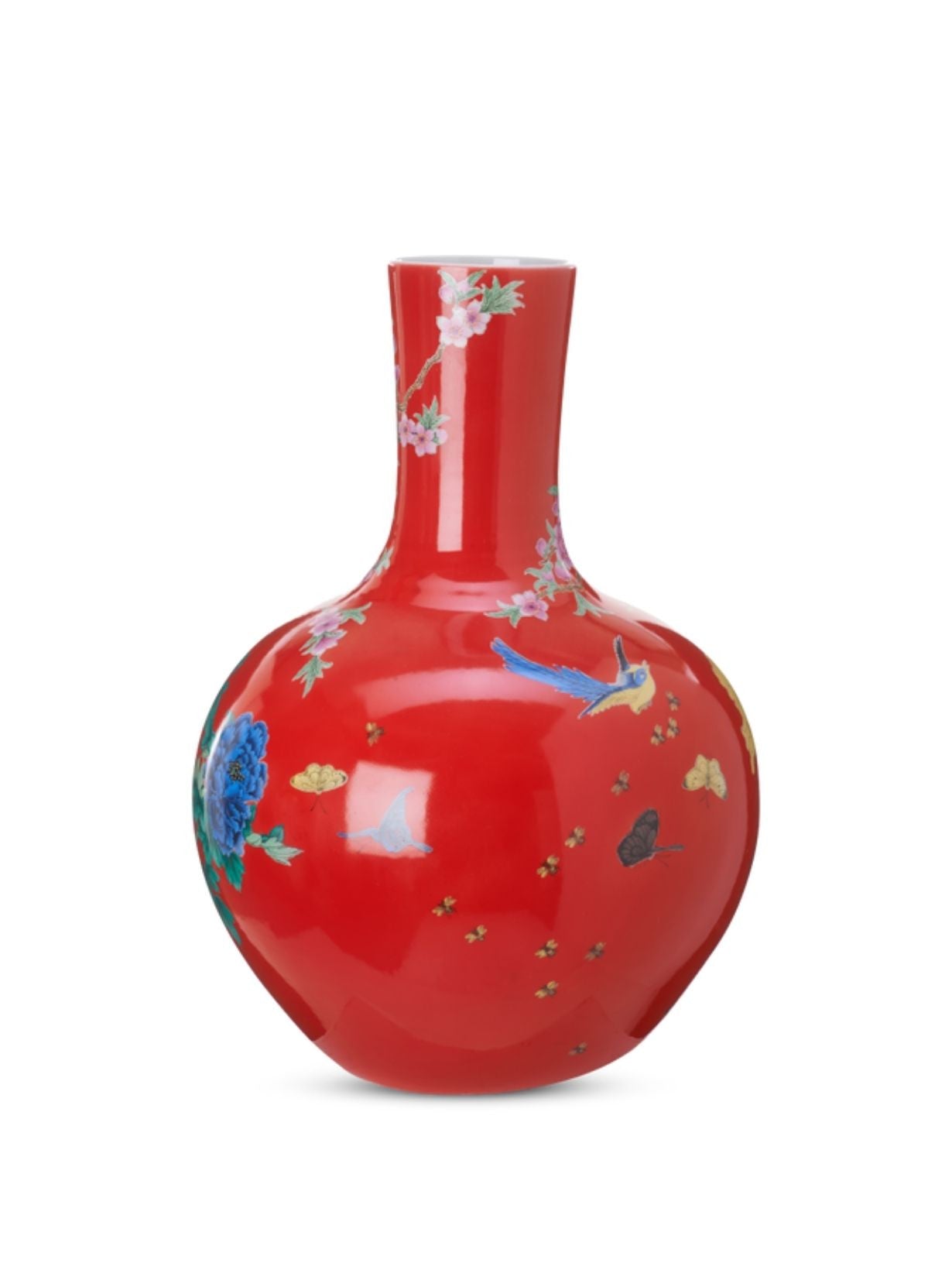 Vase en porcelaine à motif floral chinoisant, Ball