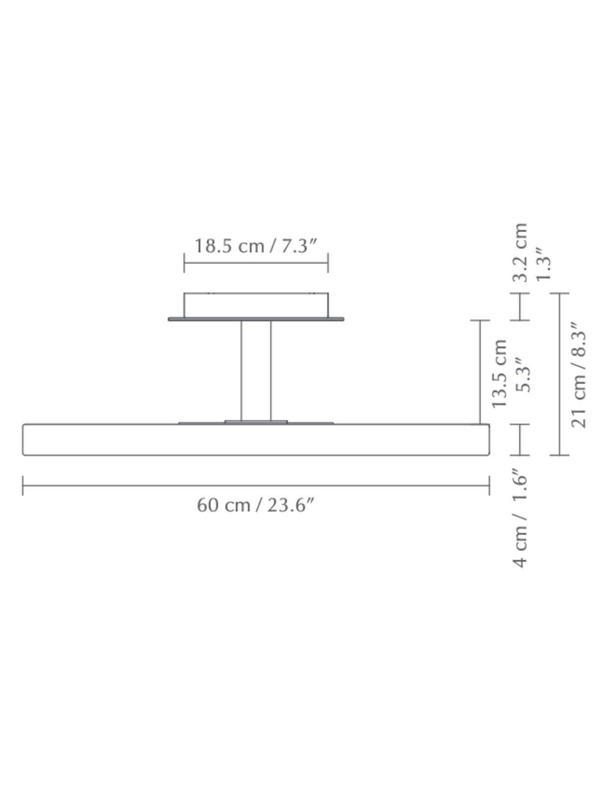 Plafonnier LED en Aluminium, Asteria Up taille L - Ø60 cm