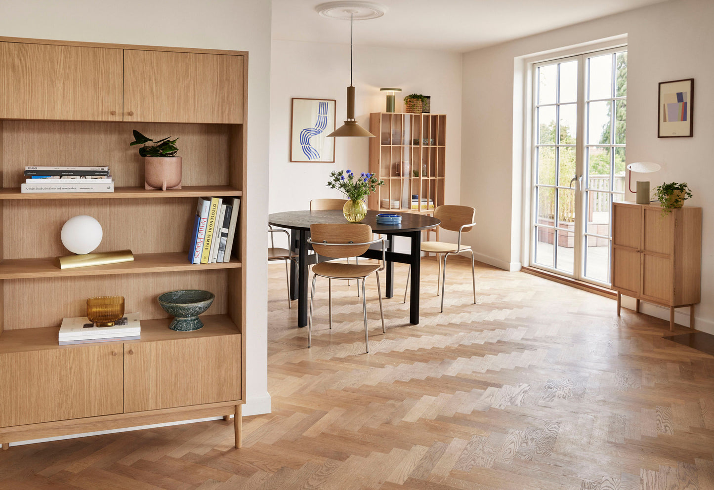 Etagère en placage de chêne naturel
