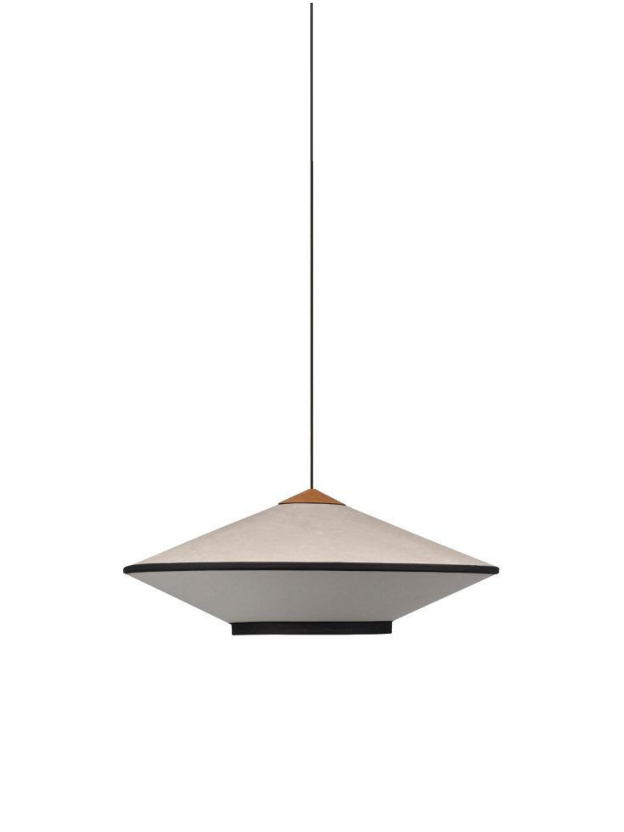 Suspension Cymbal M de chez Forestier en velours et bambou