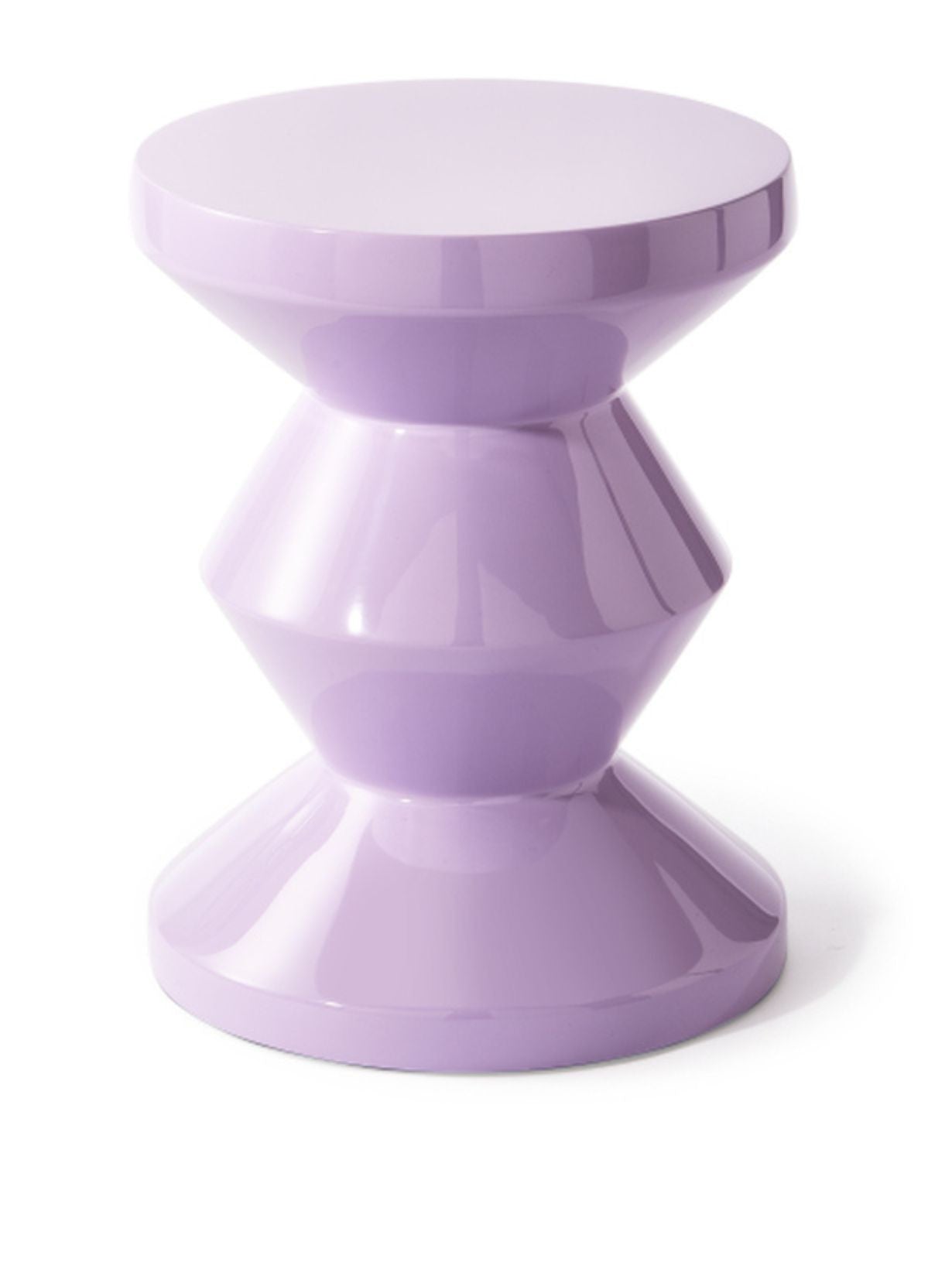 Tabouret laqué lilas, Zig Zag