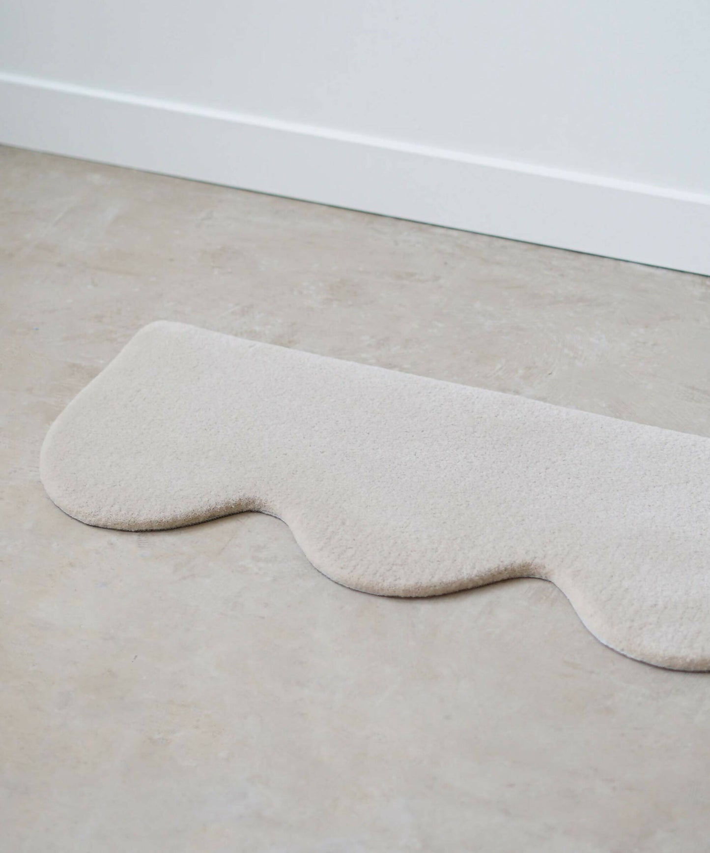 Tapis 100% laine Vague - Beige clair