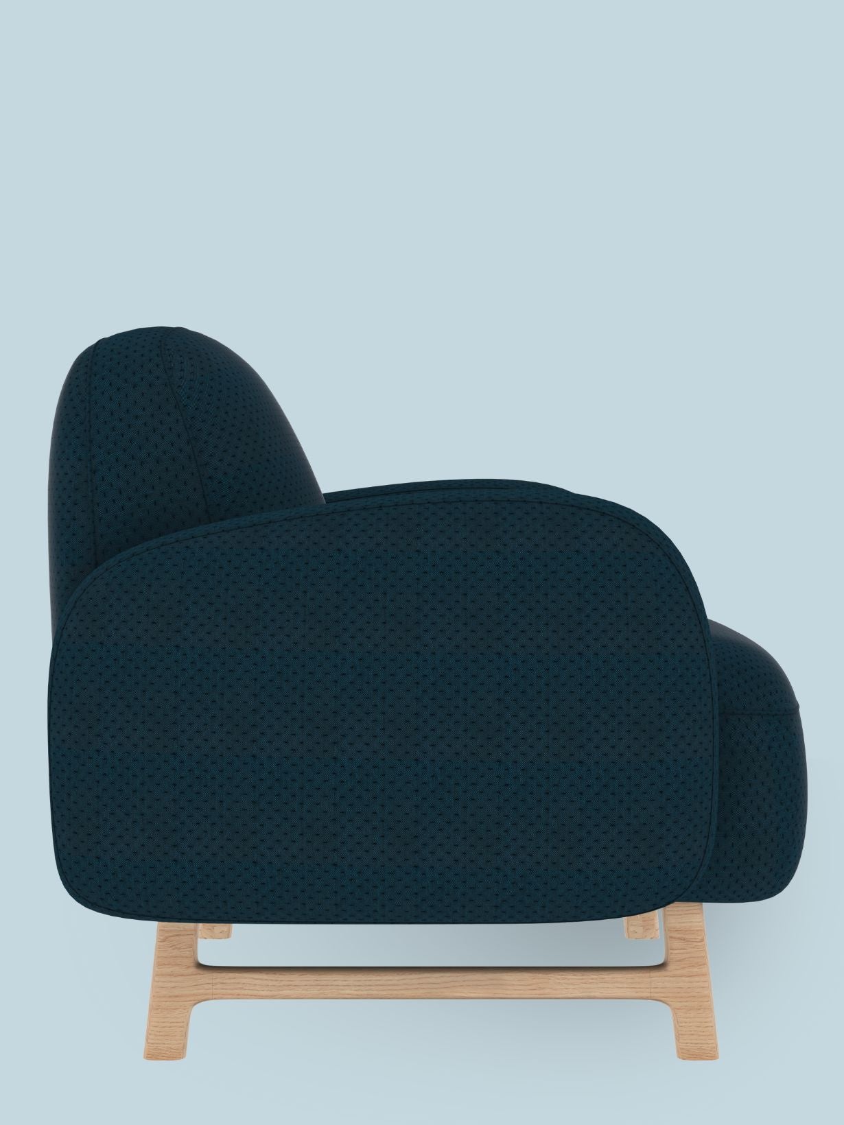 Fauteuil en bois massif recouvert de tissu, Auguste