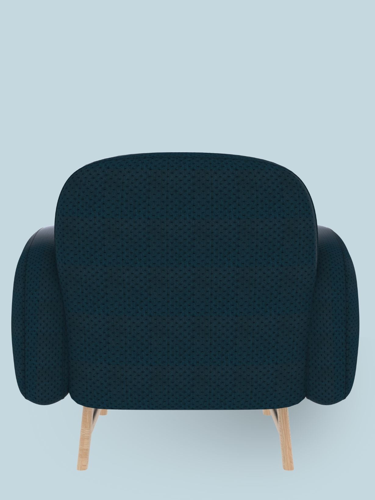 Fauteuil en bois massif recouvert de tissu, Auguste