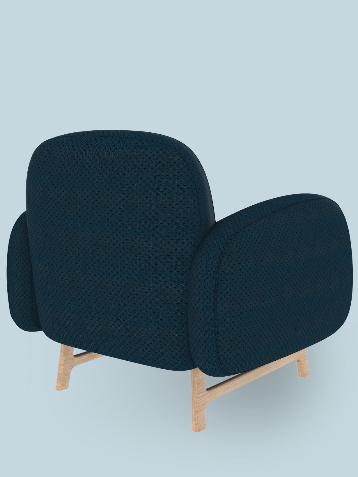 Fauteuil en bois massif recouvert de tissu, Auguste