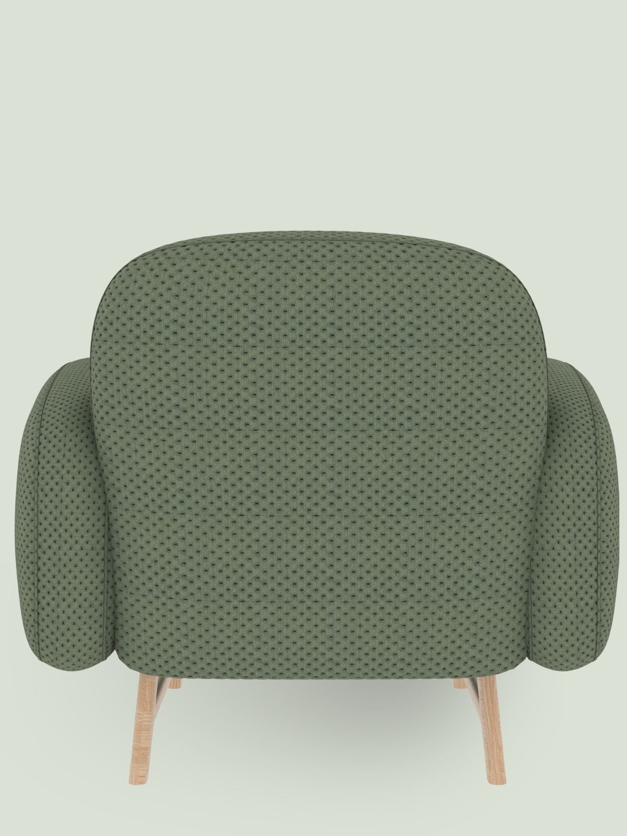 Fauteuil en bois massif recouvert de tissu, Auguste